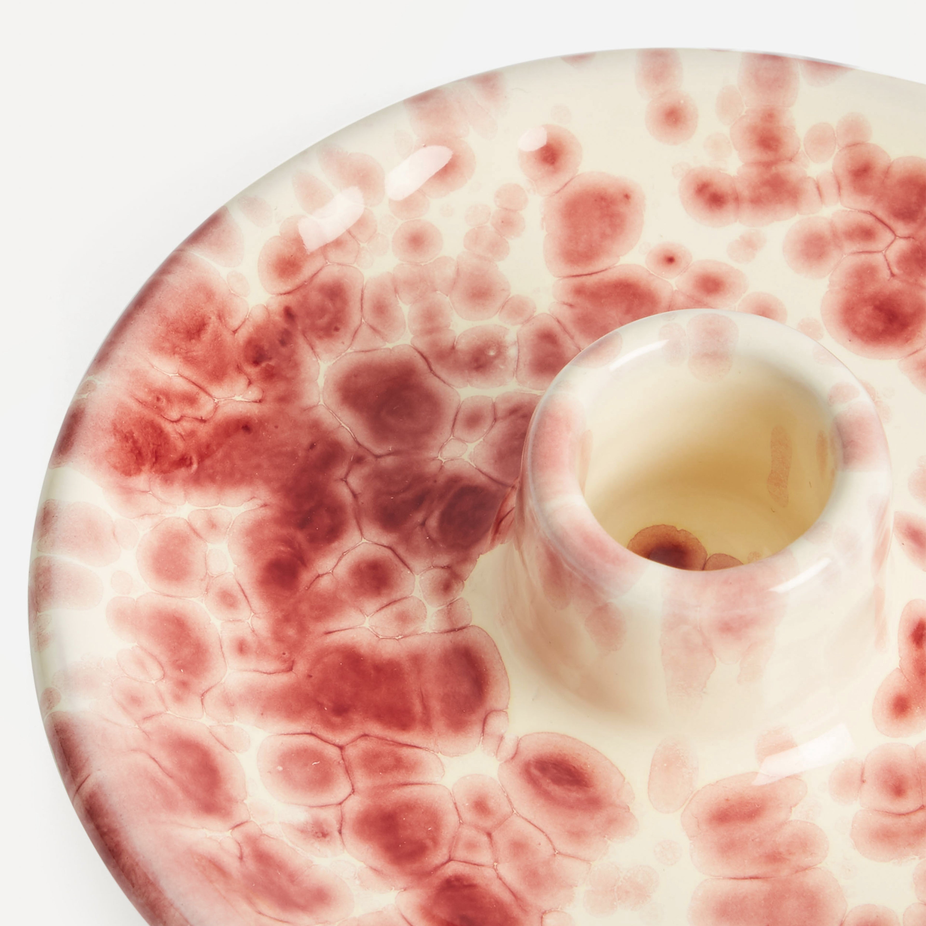 Italian ceramic splatterware candle holder