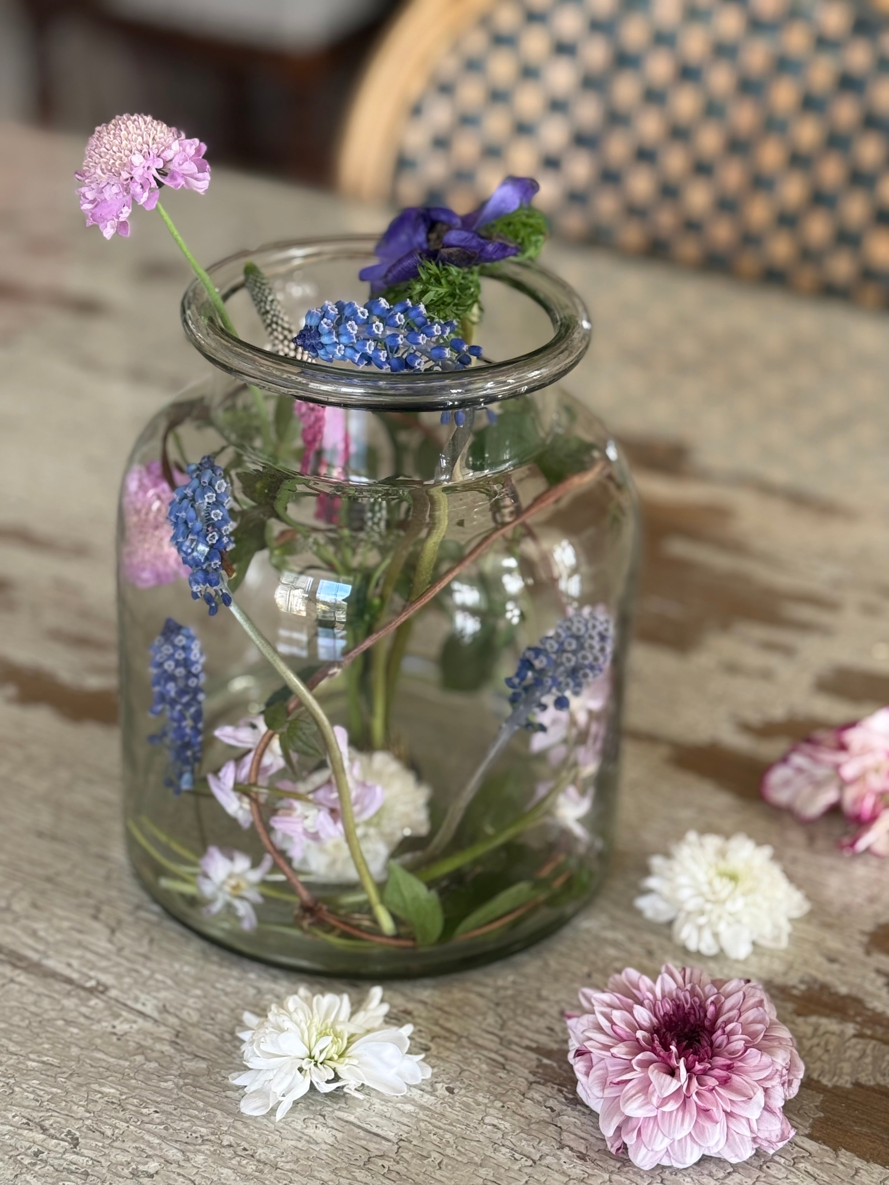 Glass Bell Jar Vase - Amber + Willow