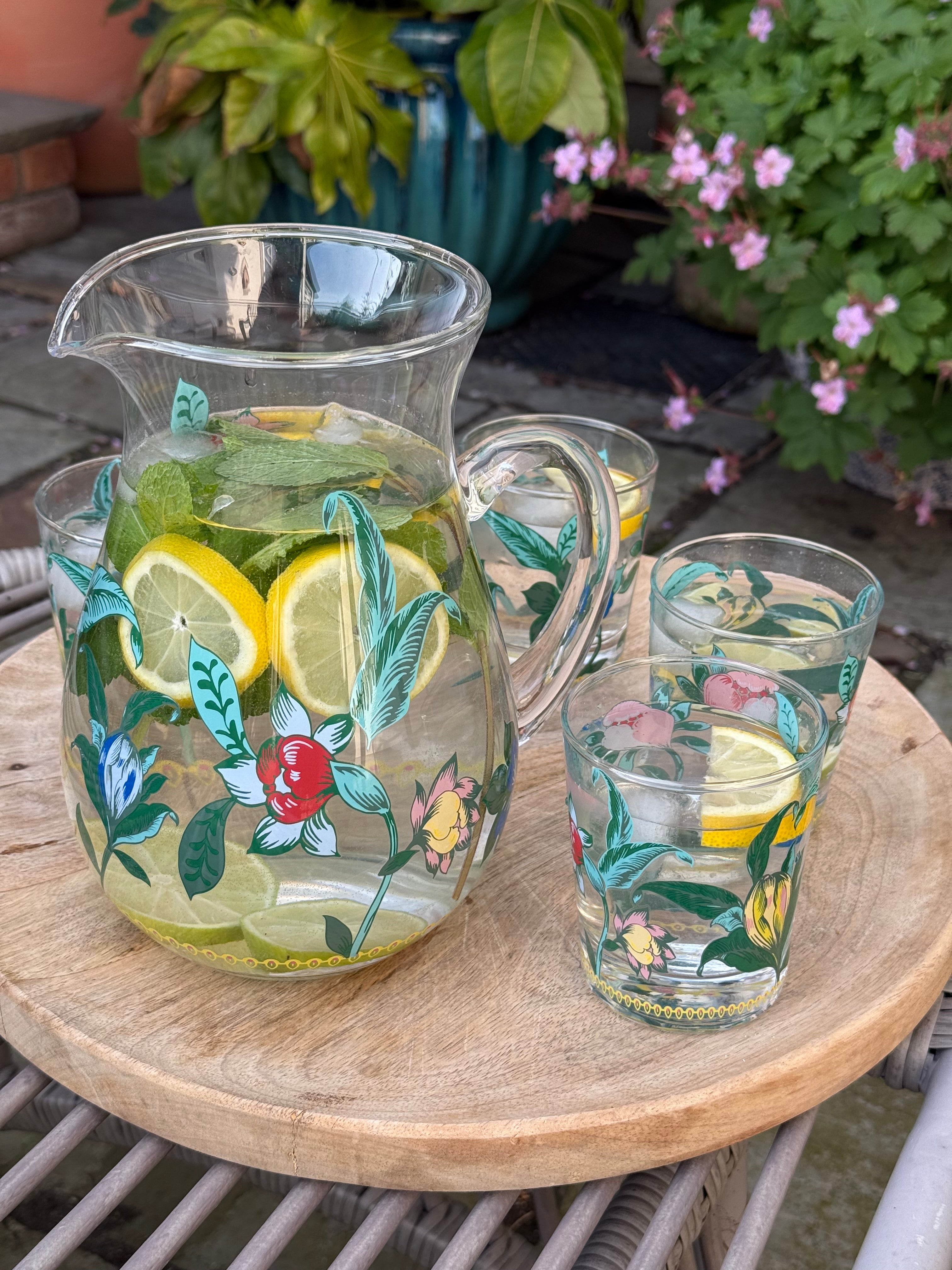 Botanical Print Glass Tumbler