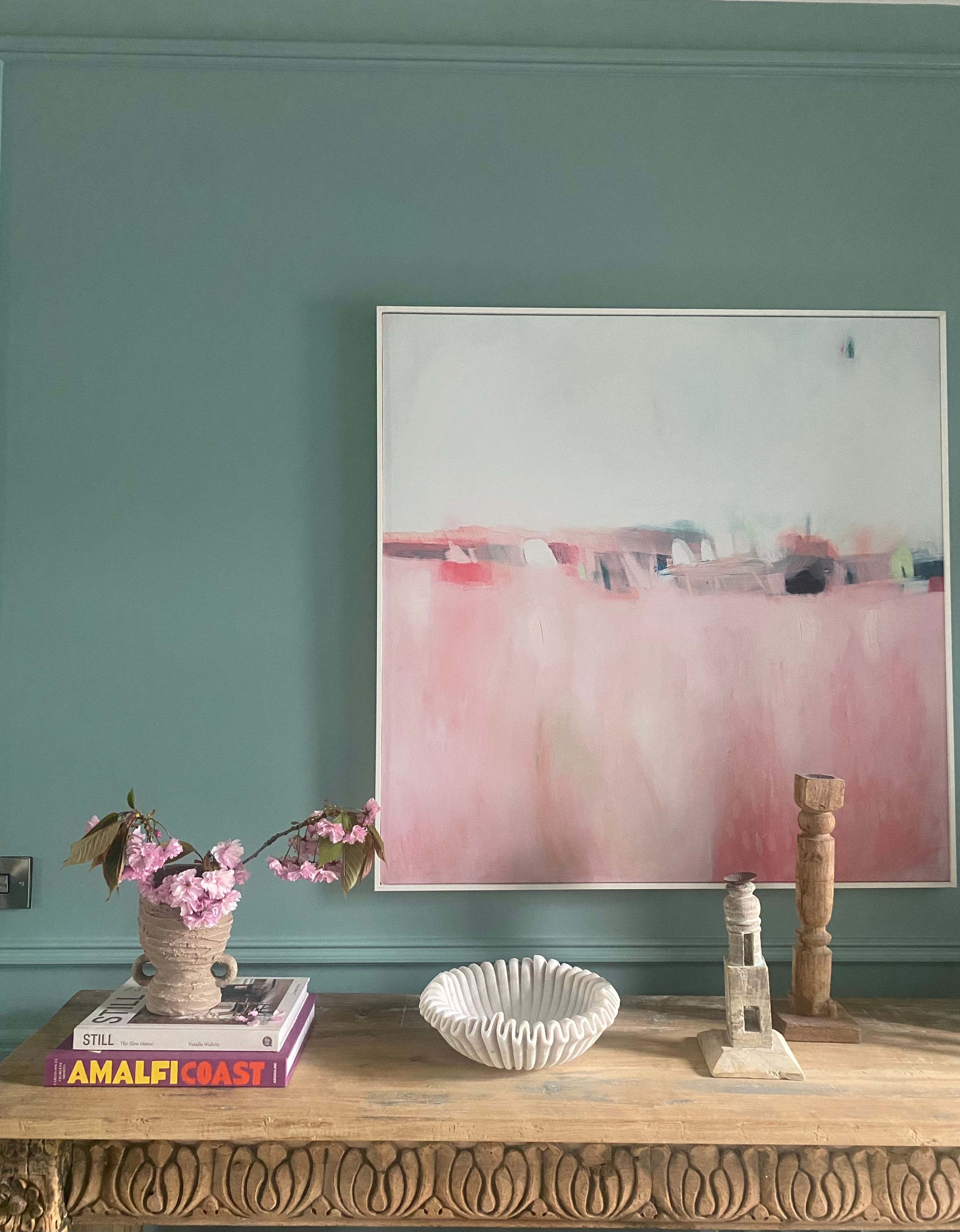 Textured Cement Vase with Handles