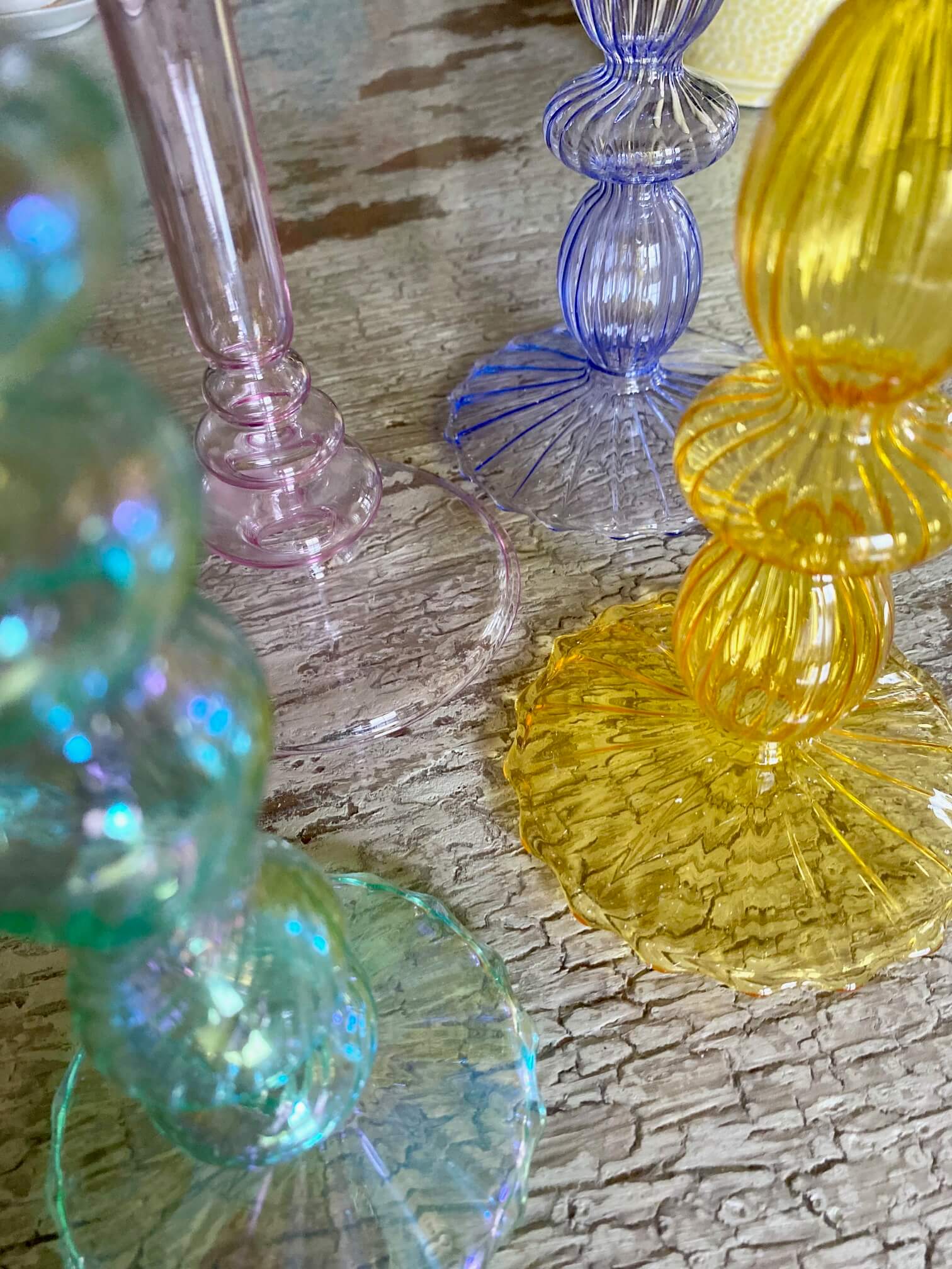 irridescent green candlestick