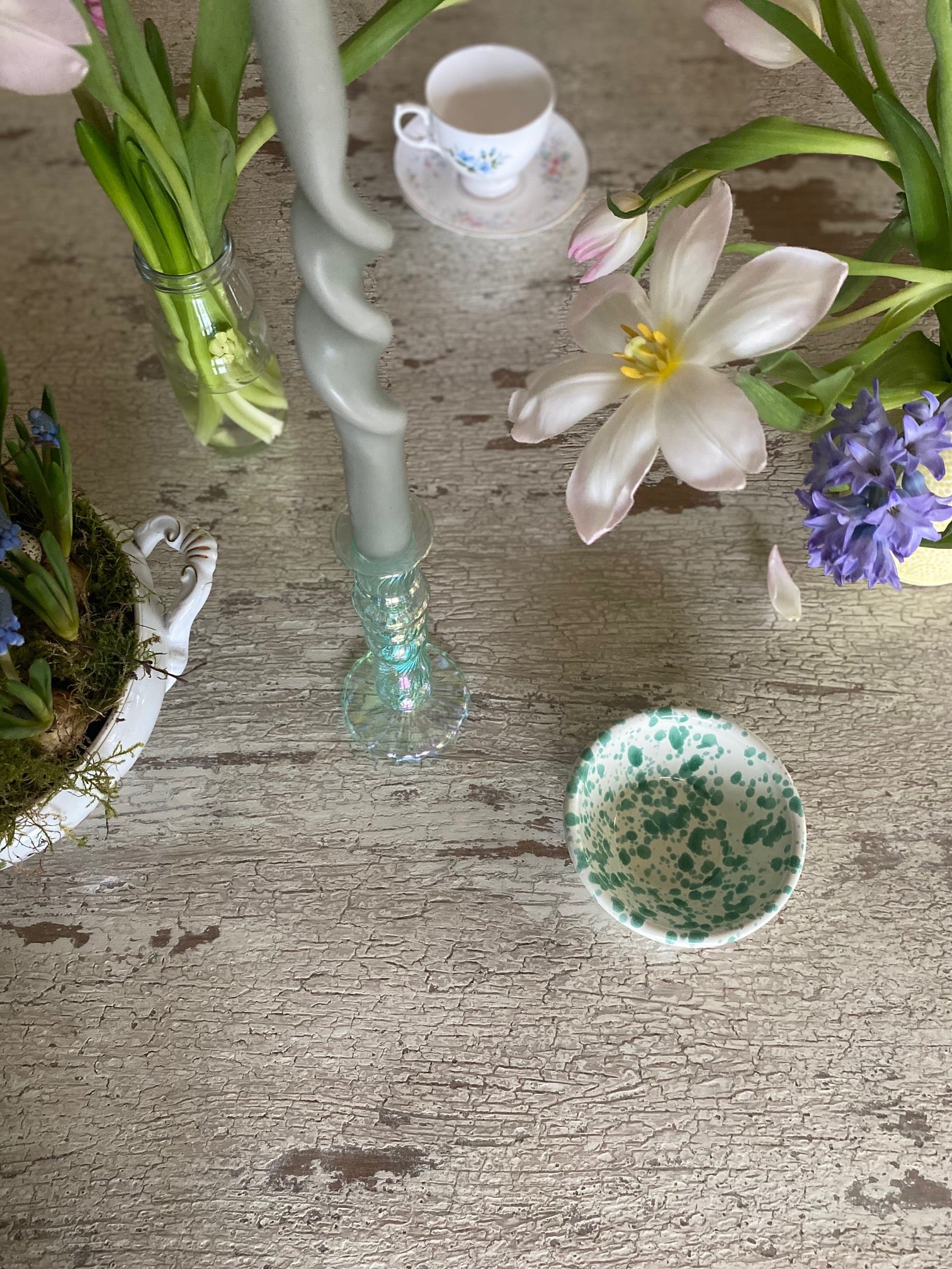irridescent green candlestick