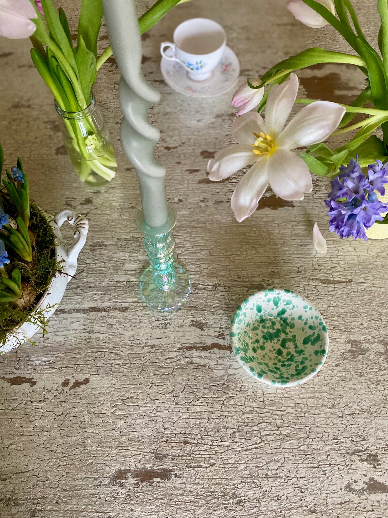 irridescent green candlestick