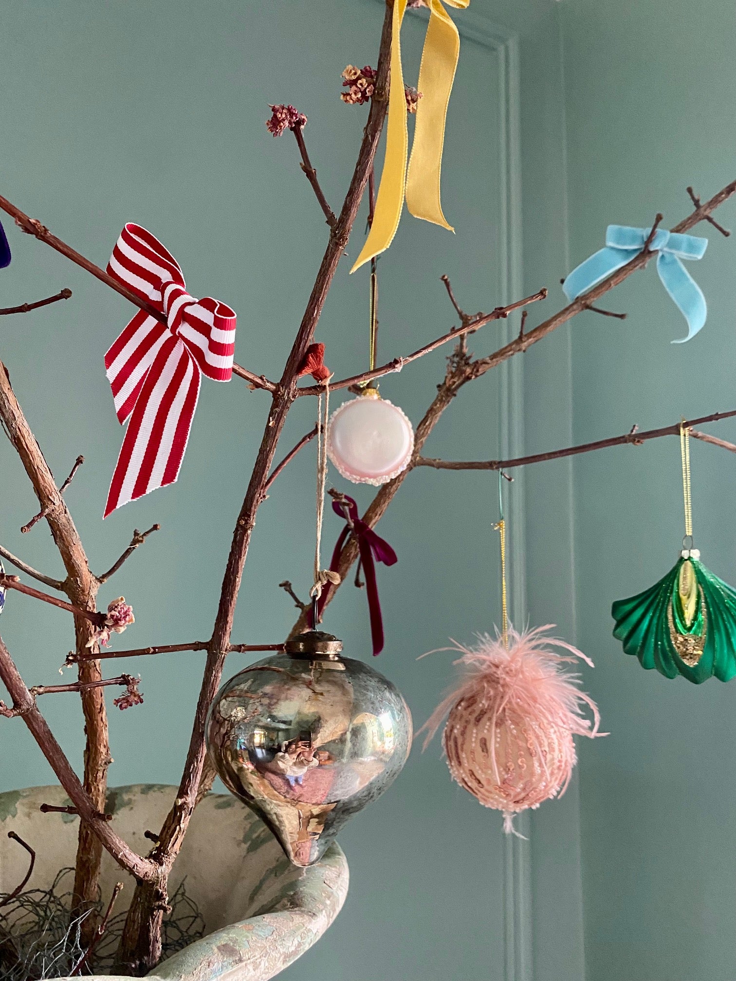 Blush feather ornament