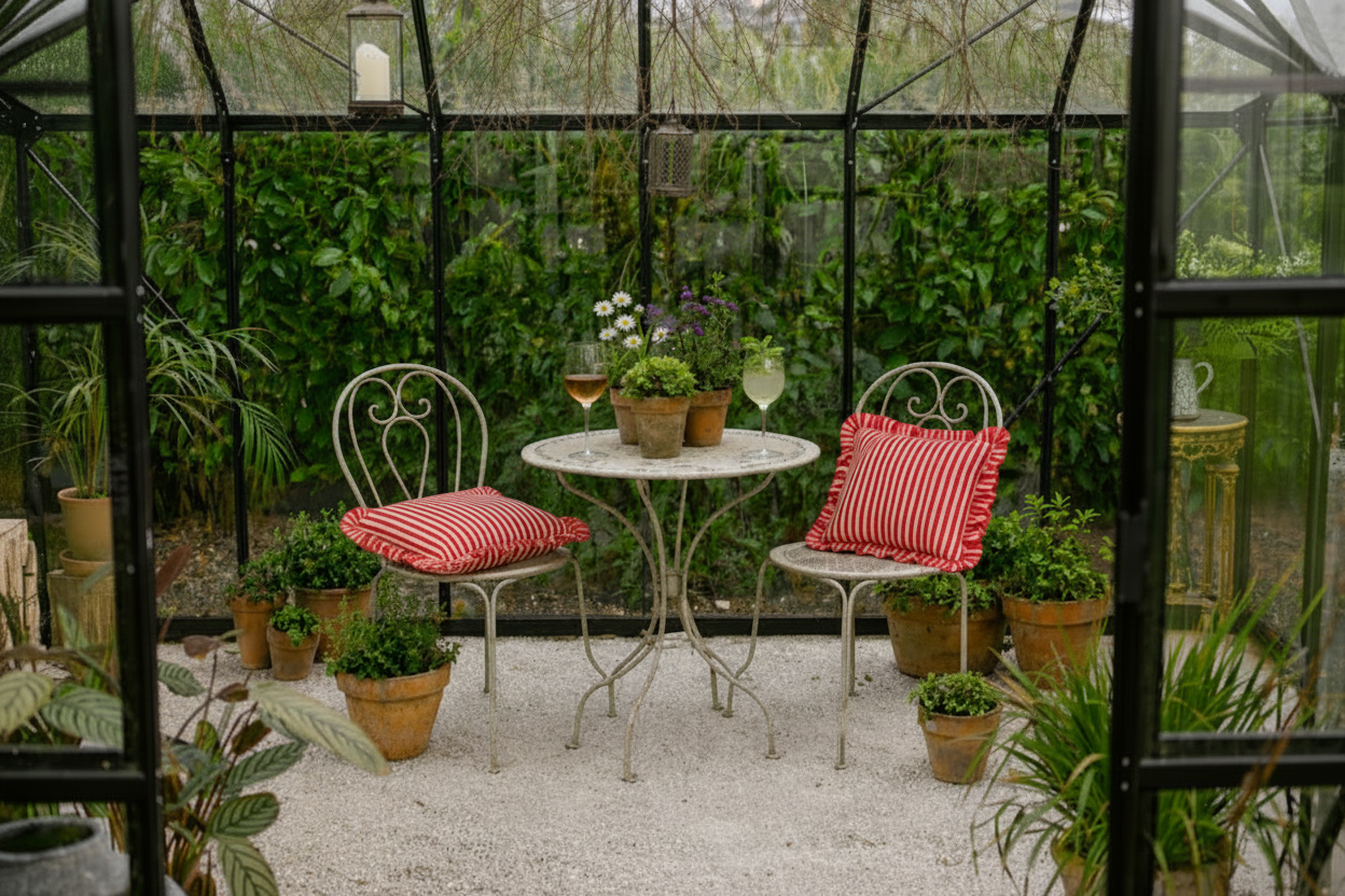 Outdoor Striped Cocktail Cushion, Skinny Stripe