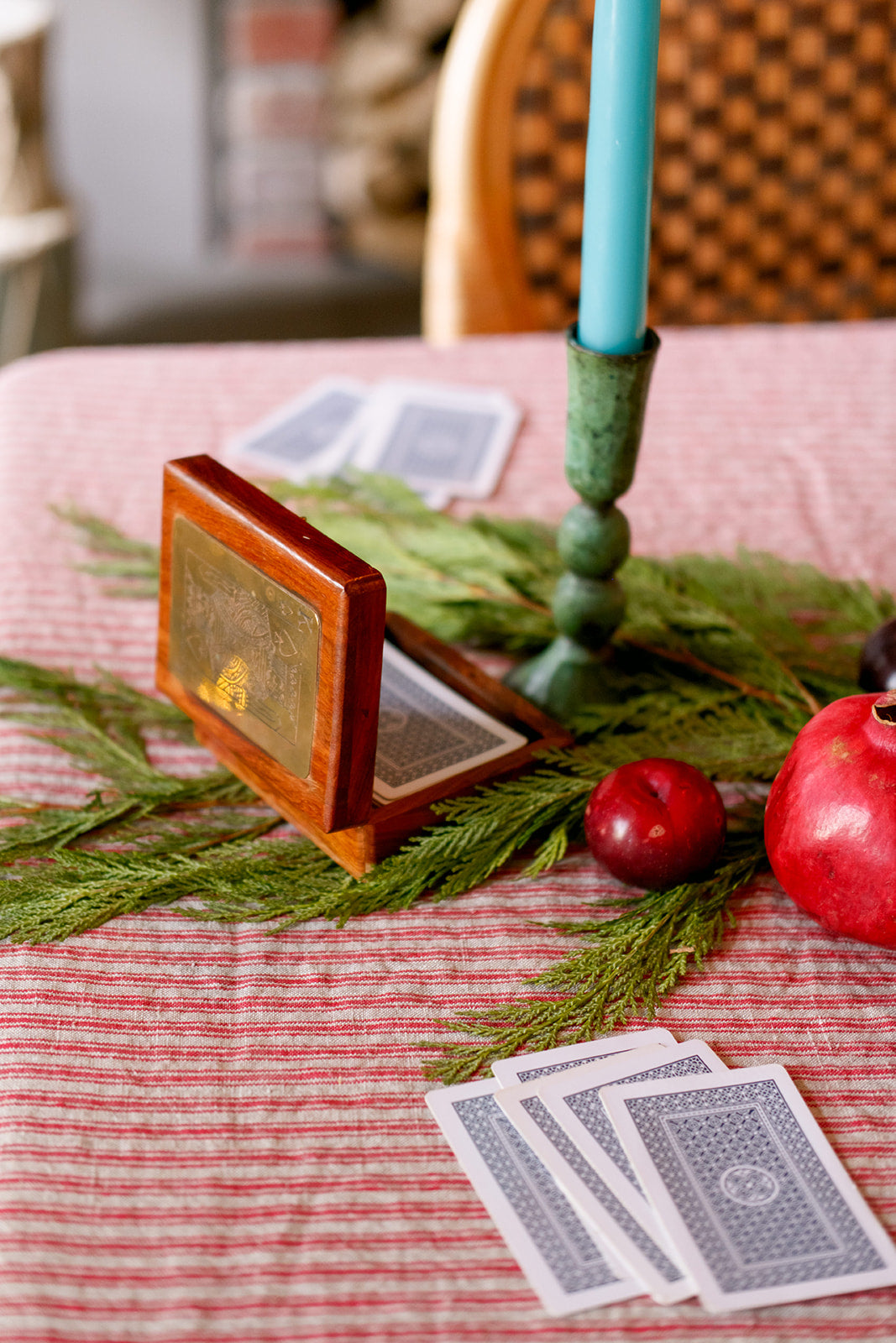 Playing Cards in Wooden Box