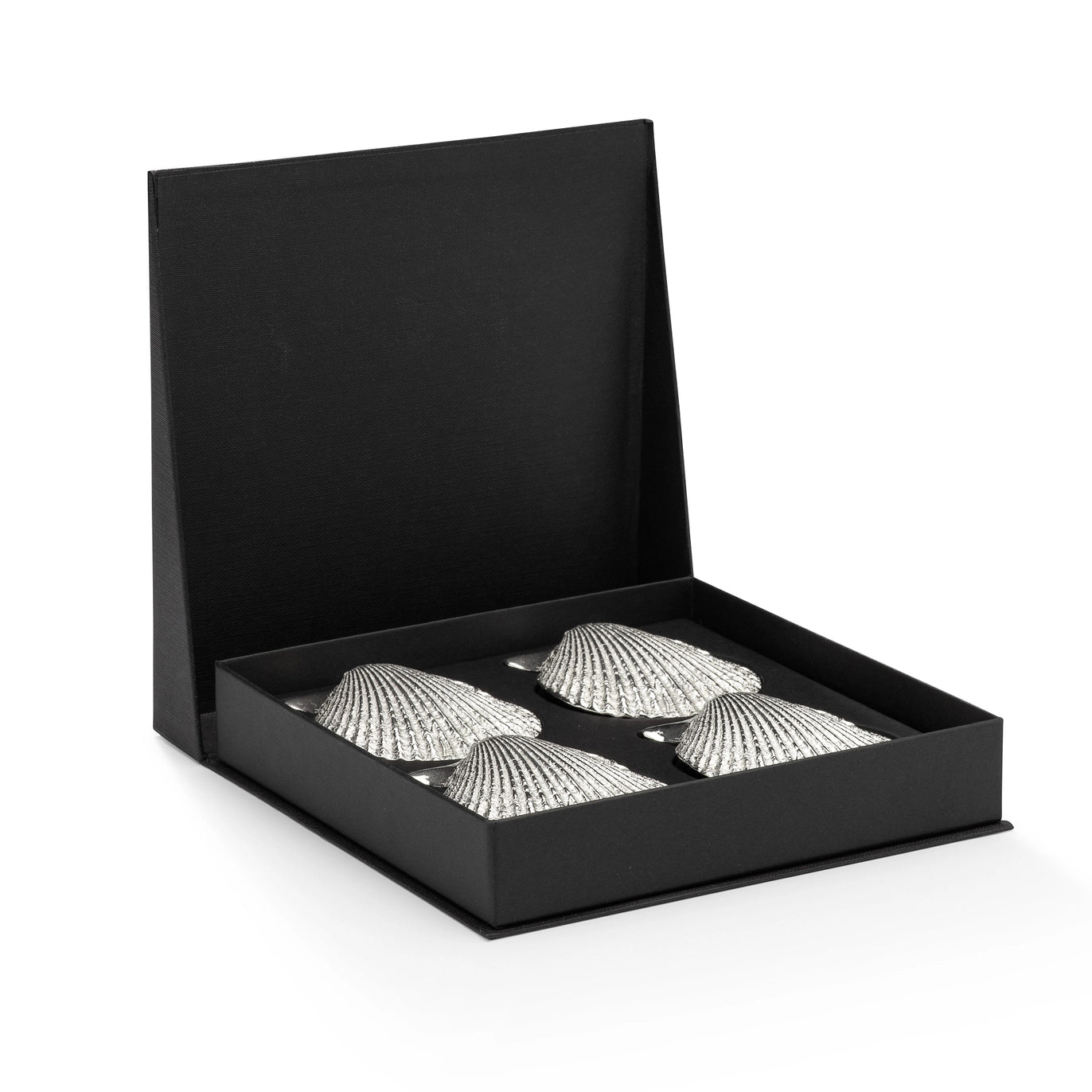Silver Shell Appetizer Dish, Set of 4