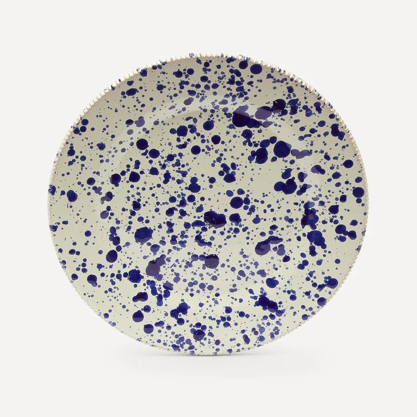 italian ceramic blue splatter dinner plate