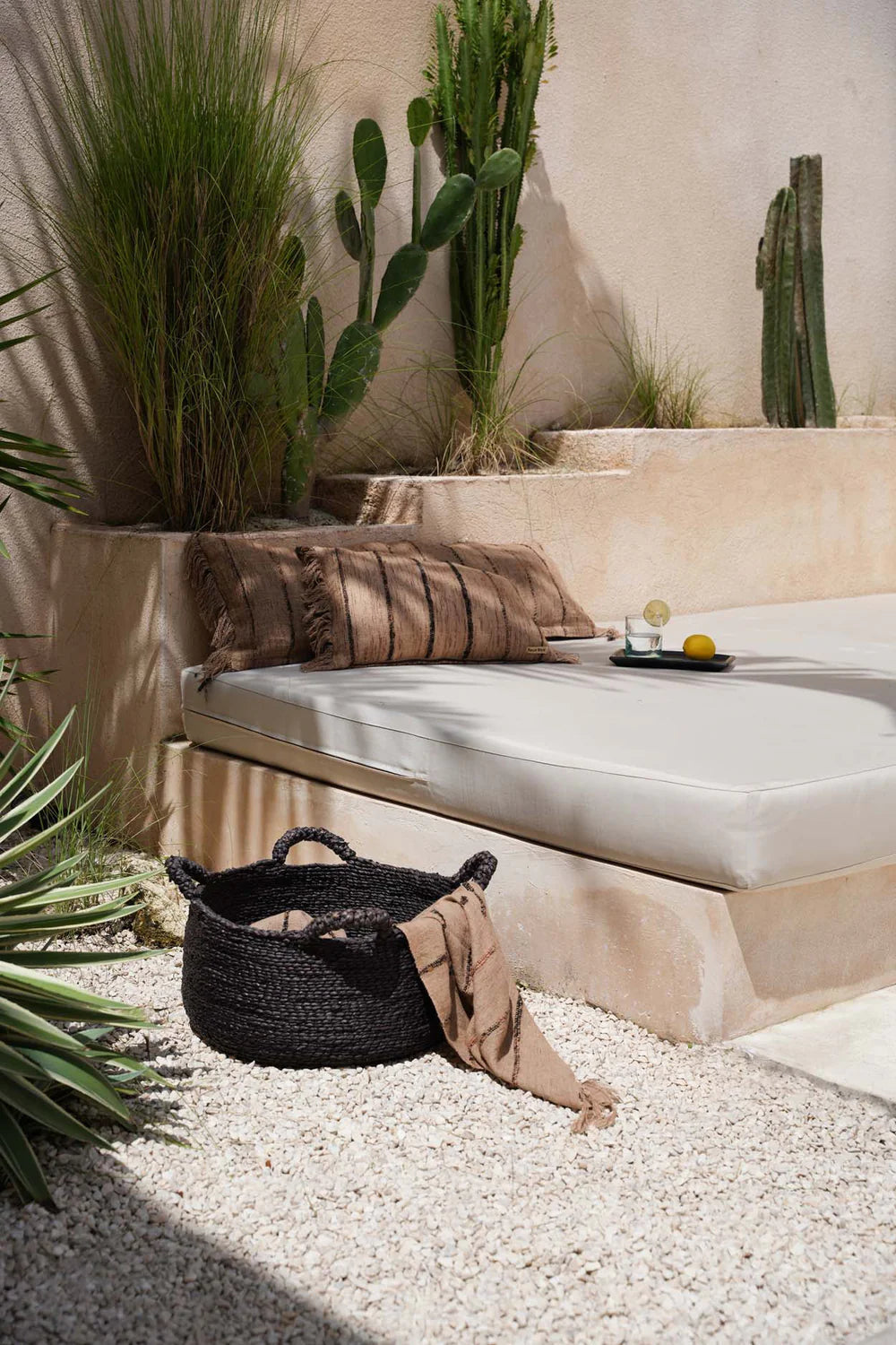 Striped Cotton Cushion Cover With Fringes