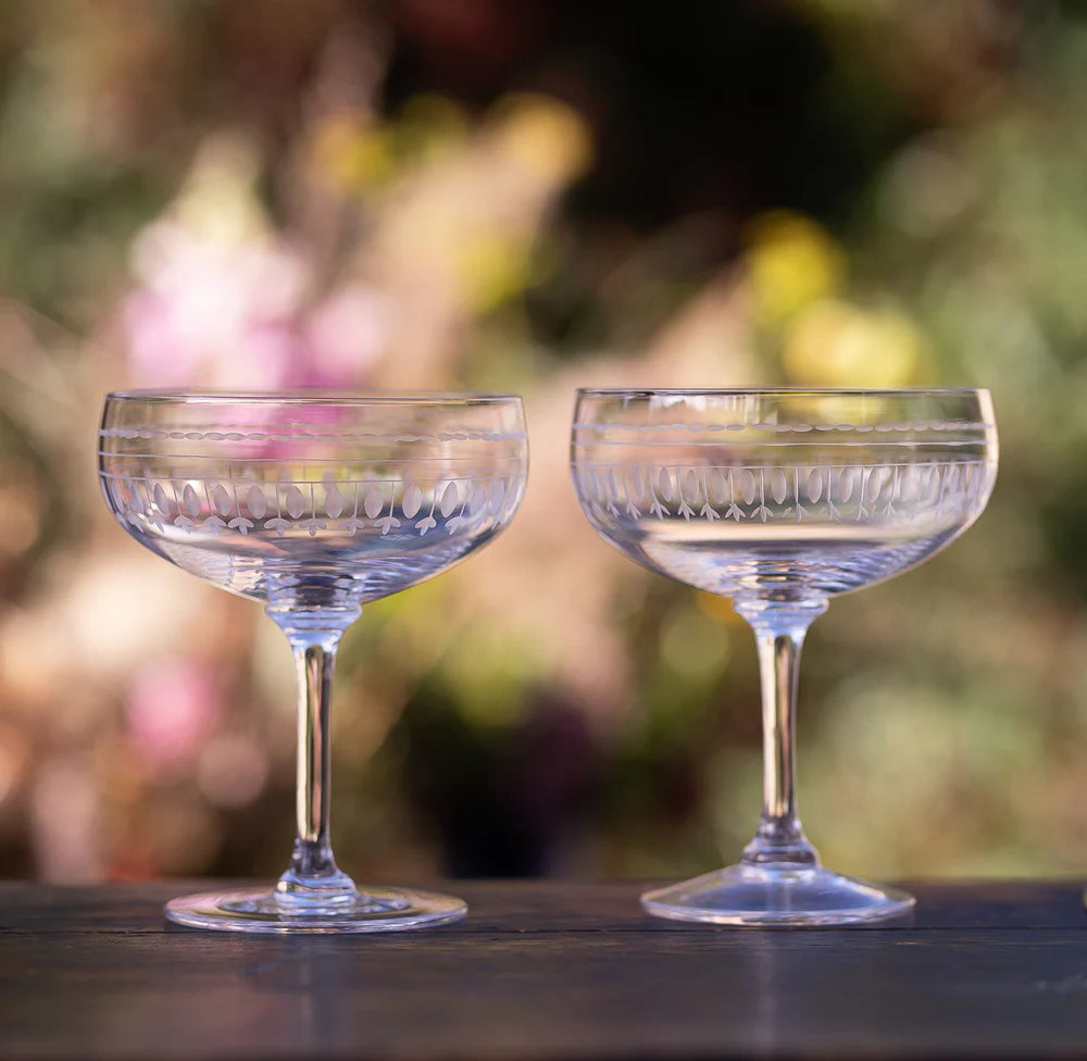 Set Of Four Crystal Cocktail Glasses