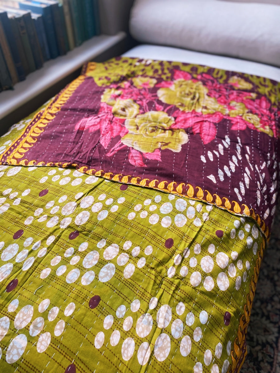 Vintage Cotton Kantha Throws