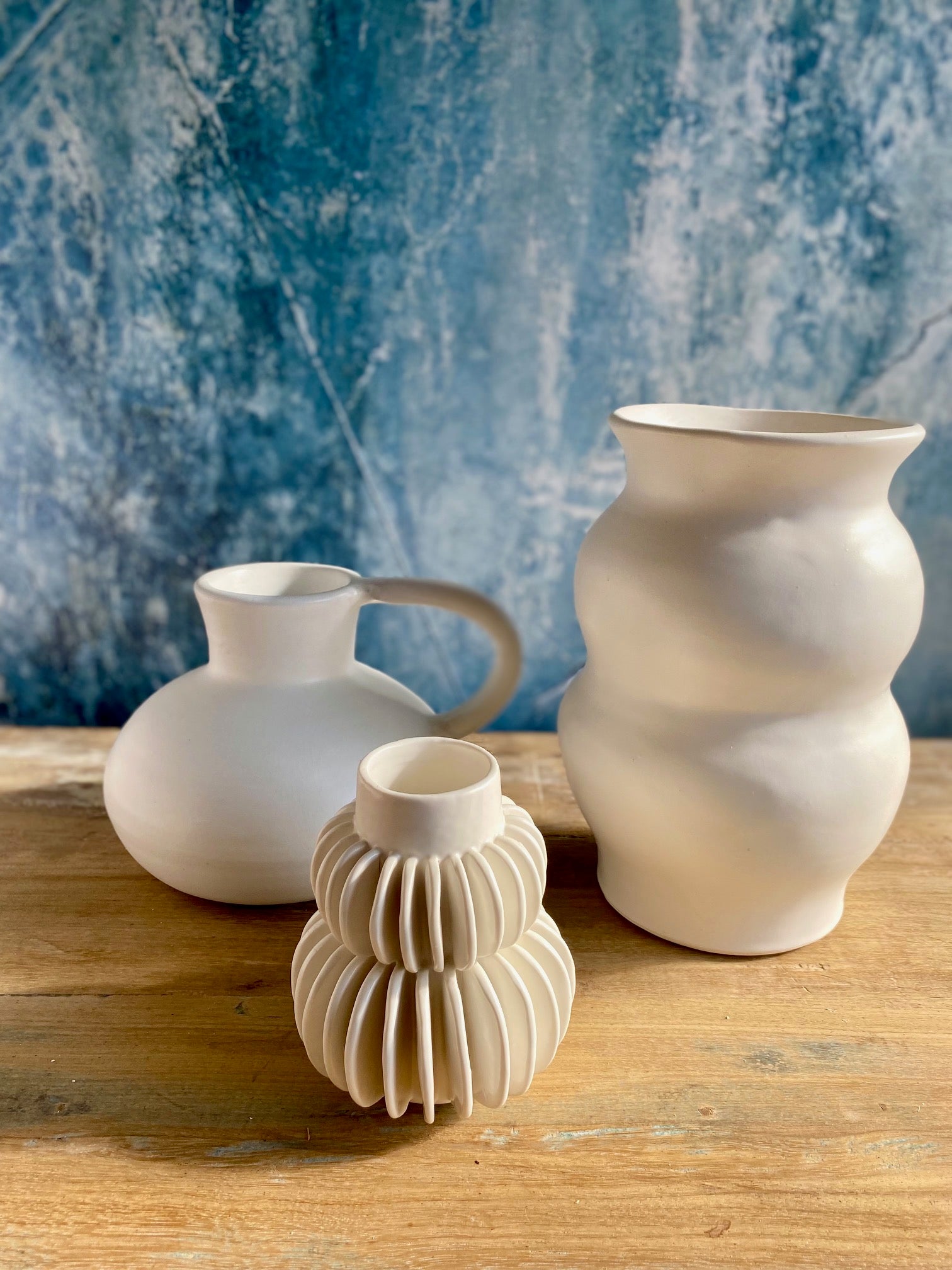 Matte White Ripple Vase