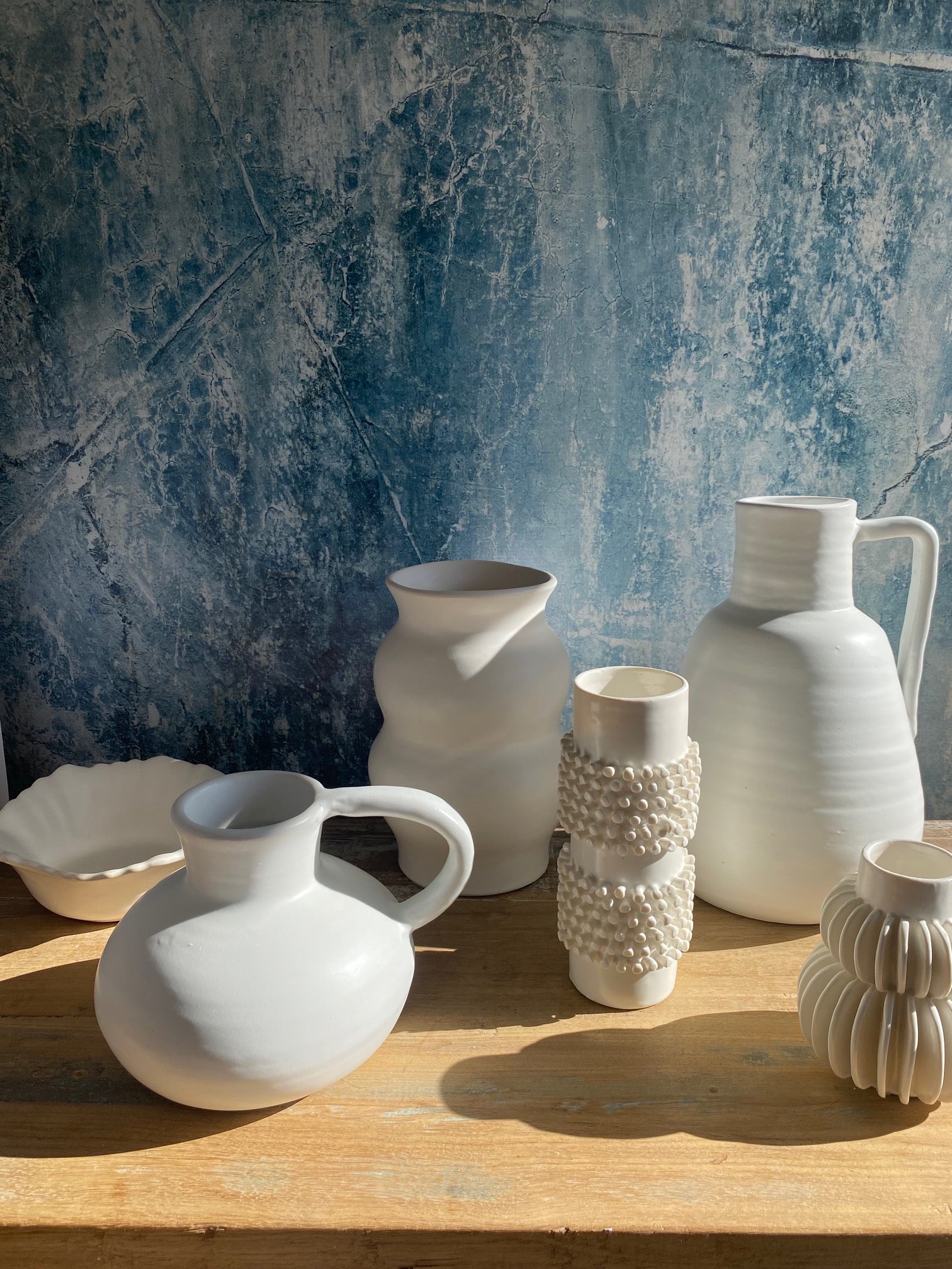 Matte White Ripple Vase