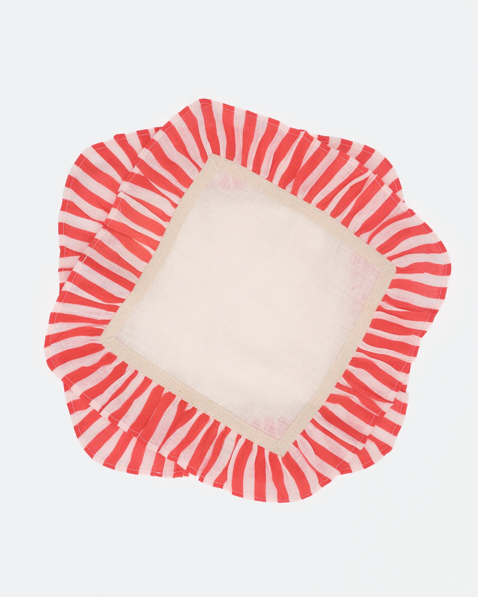 Cherry Red Stripe Napkins, Amuse La Bouche