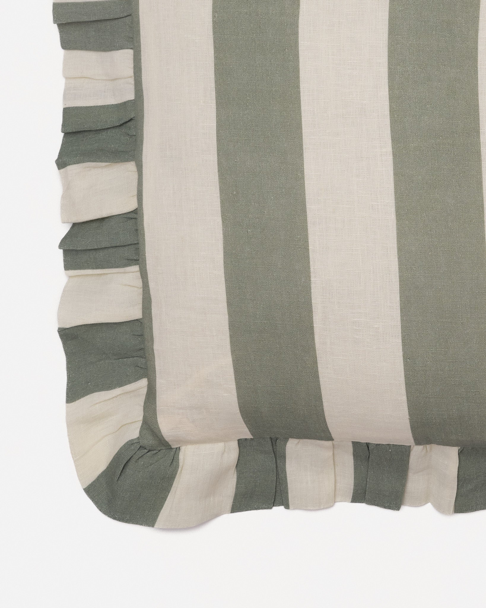 Sea Green Stripe Ruffle Cushion Cover, Amuse La Bouche