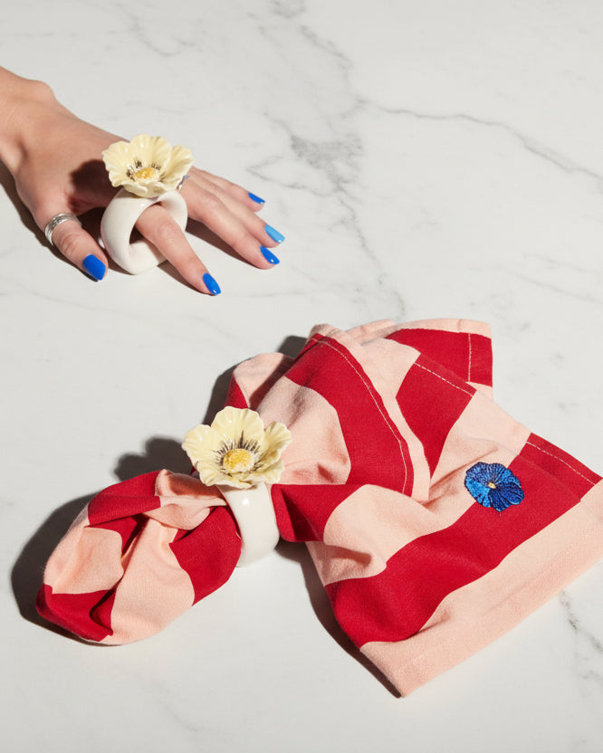 Pink And Red Stripe Napkins