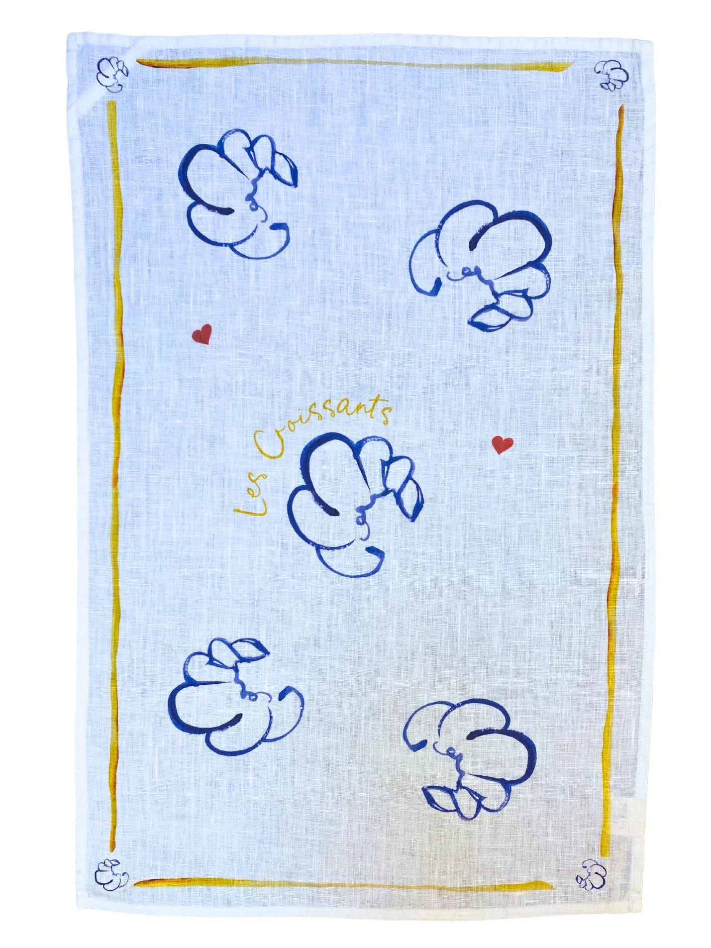 'Les croissants"  linen tea towel