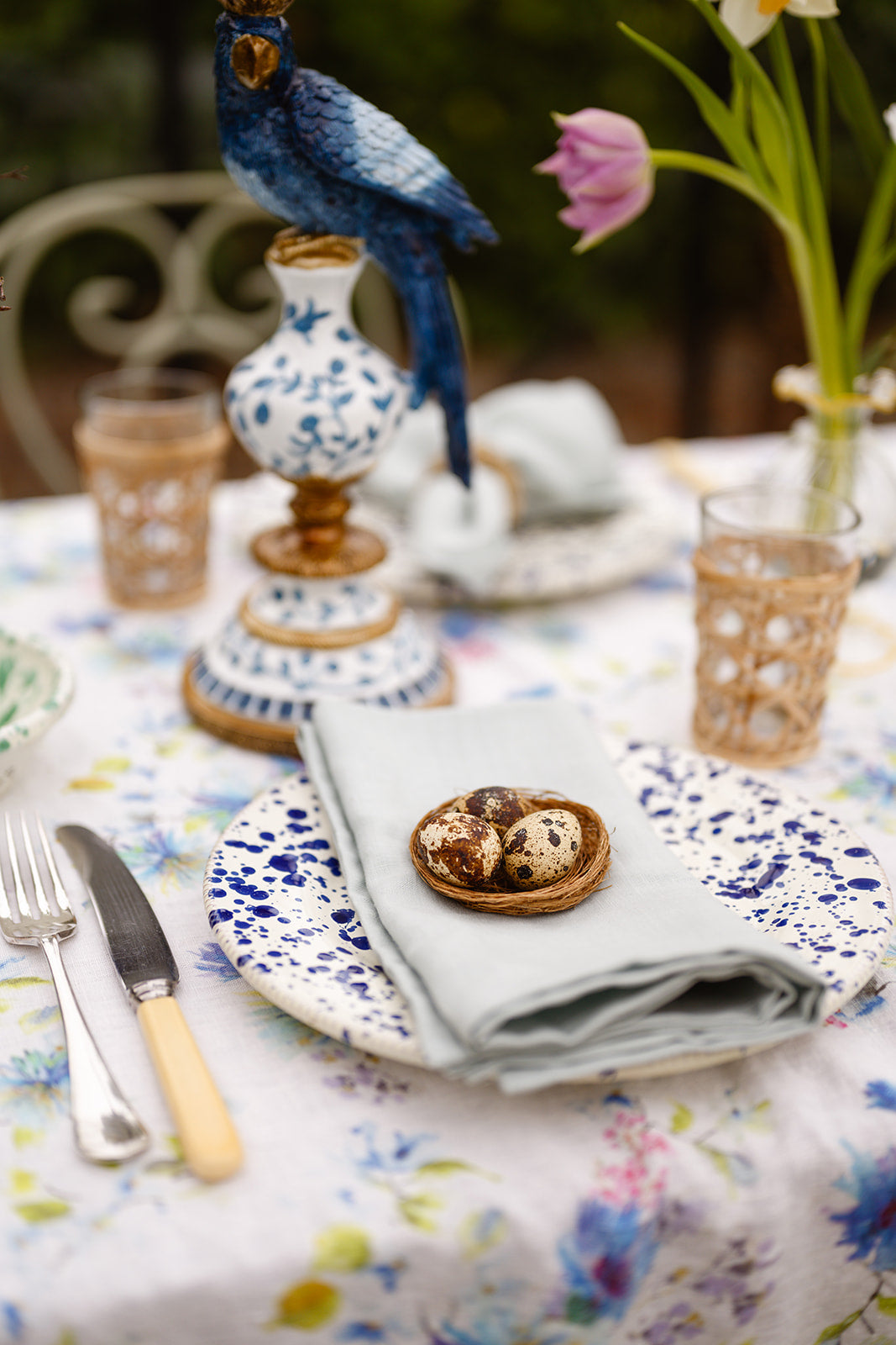 duck egg blue linen napkins