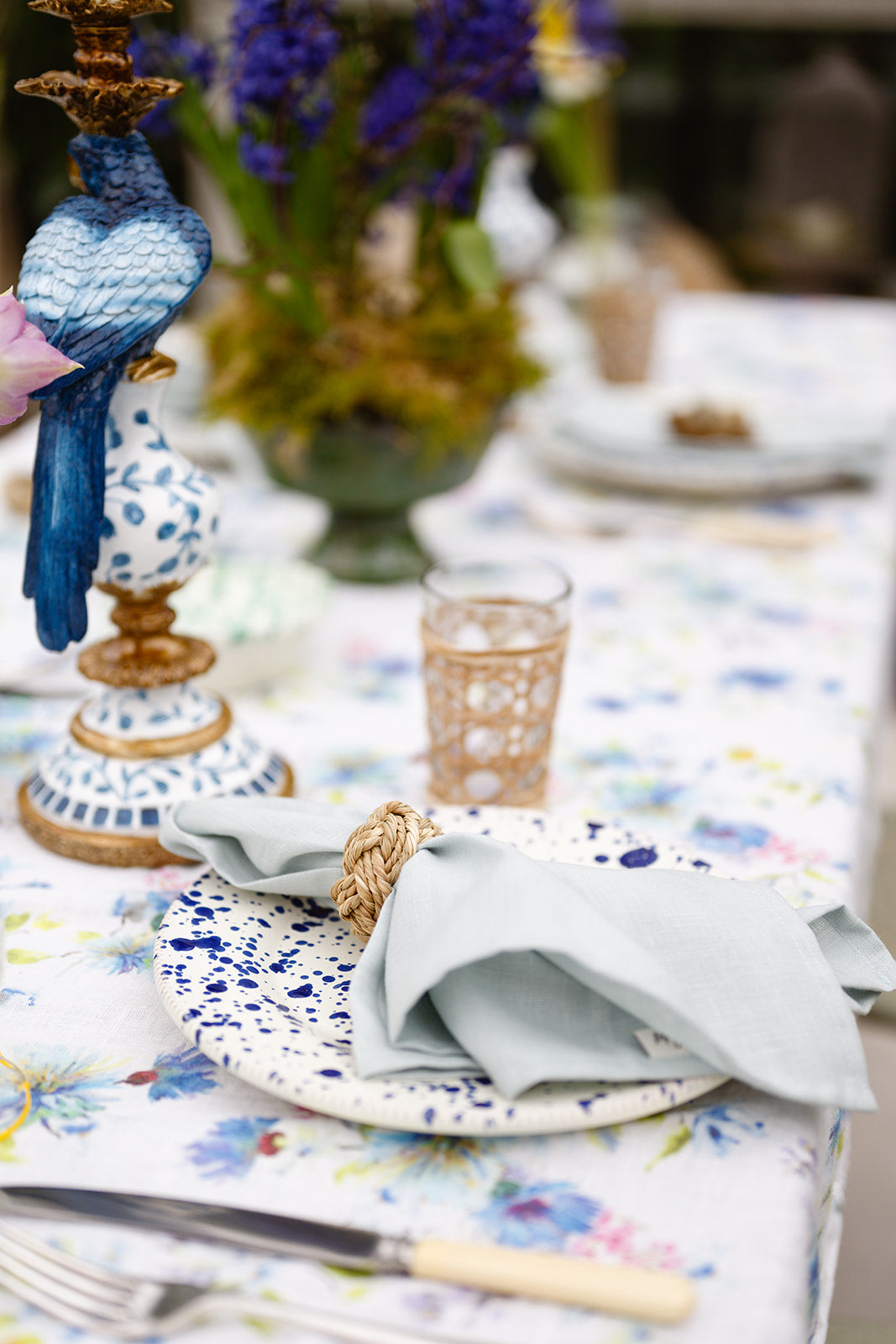 duck egg blue linen napkins