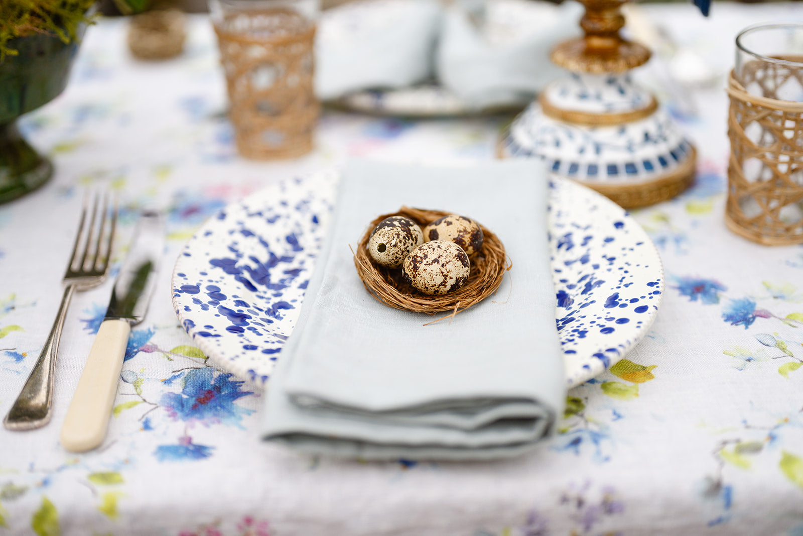 duck egg blue linen napkins