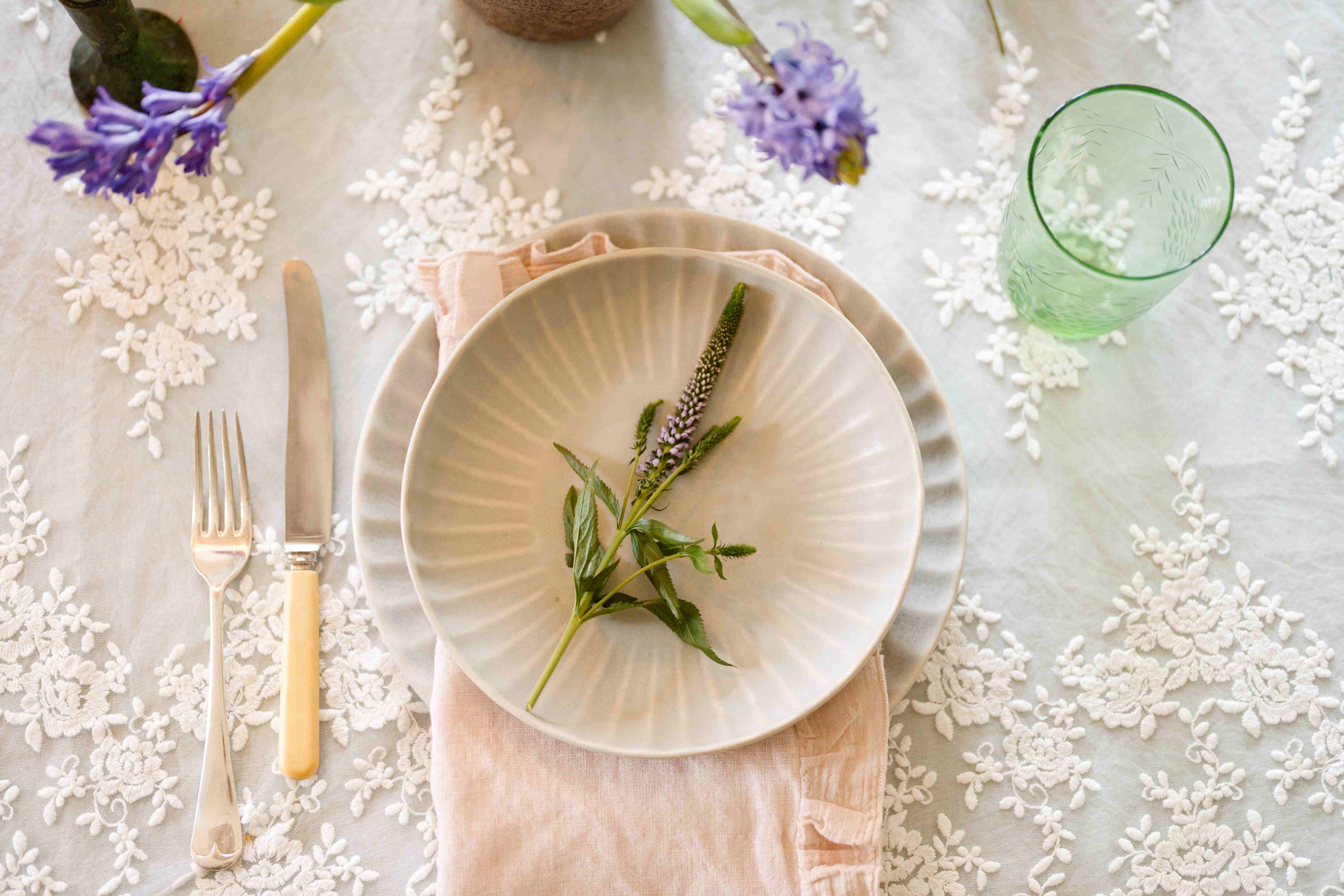 blush ruffle linen napkin