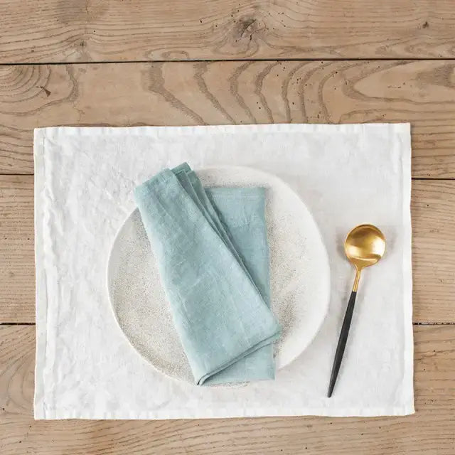 duck egg blue linen napkins