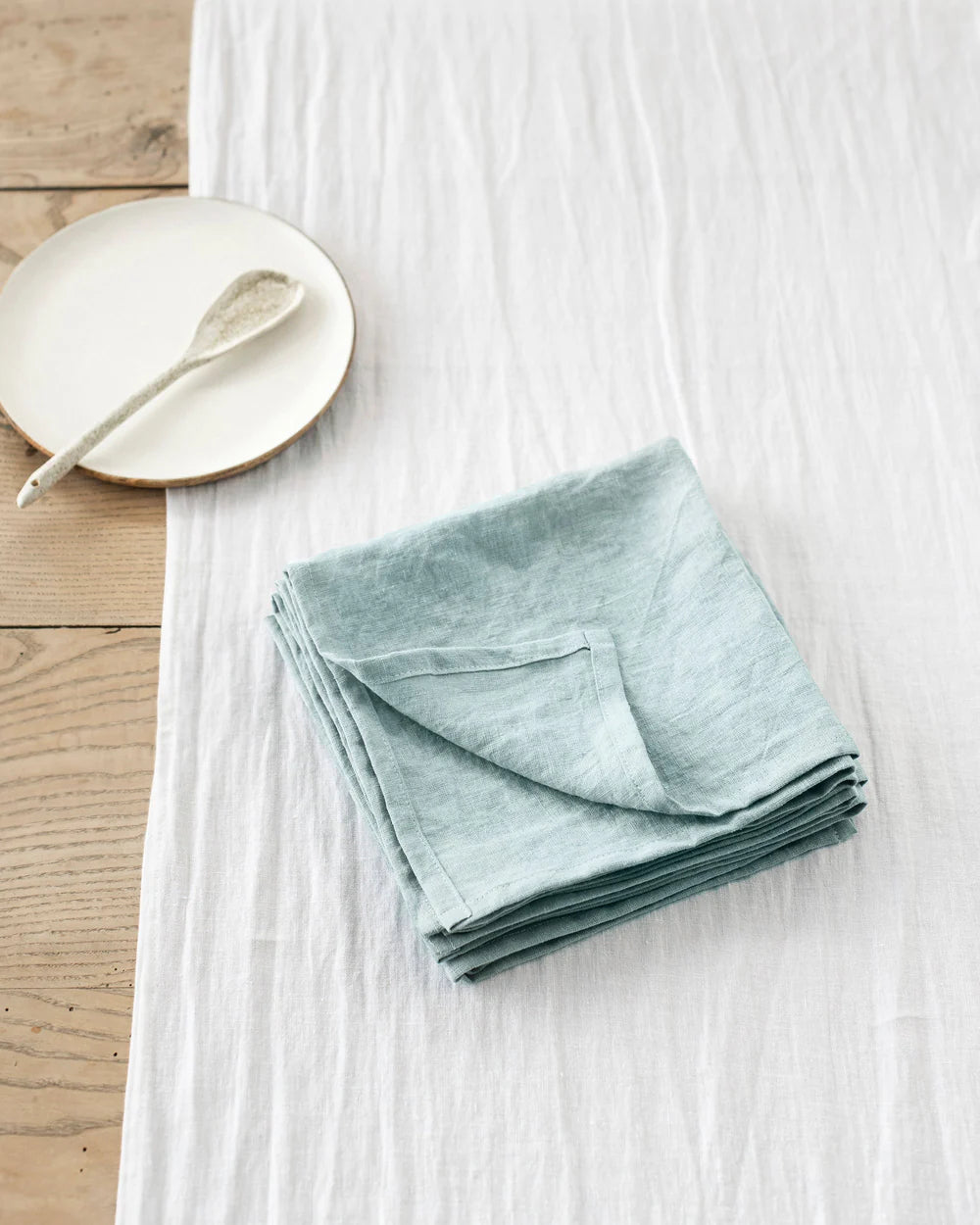 duck egg blue linen napkins