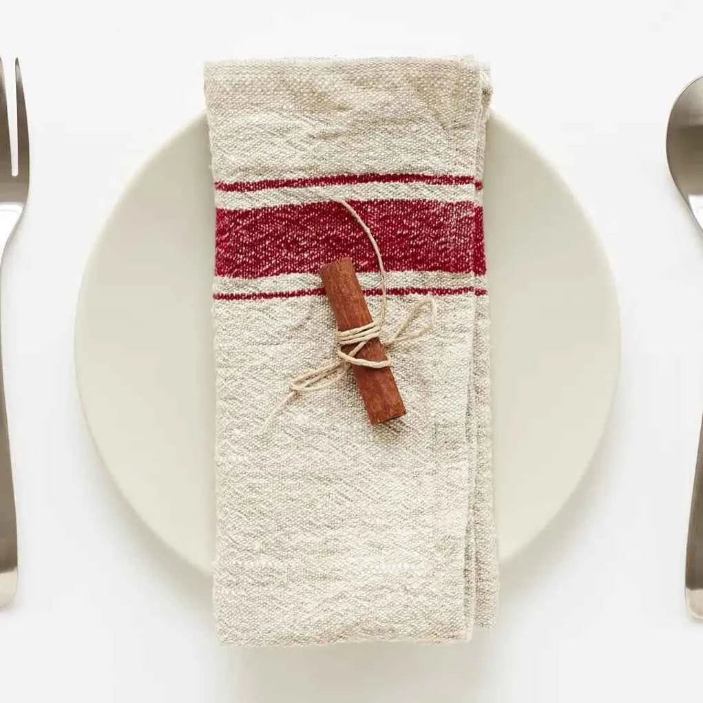 Pair of Stonewashed Linen Grain Sack Napkins