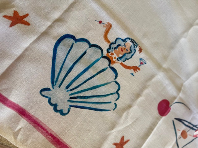 hand painted tablecloth