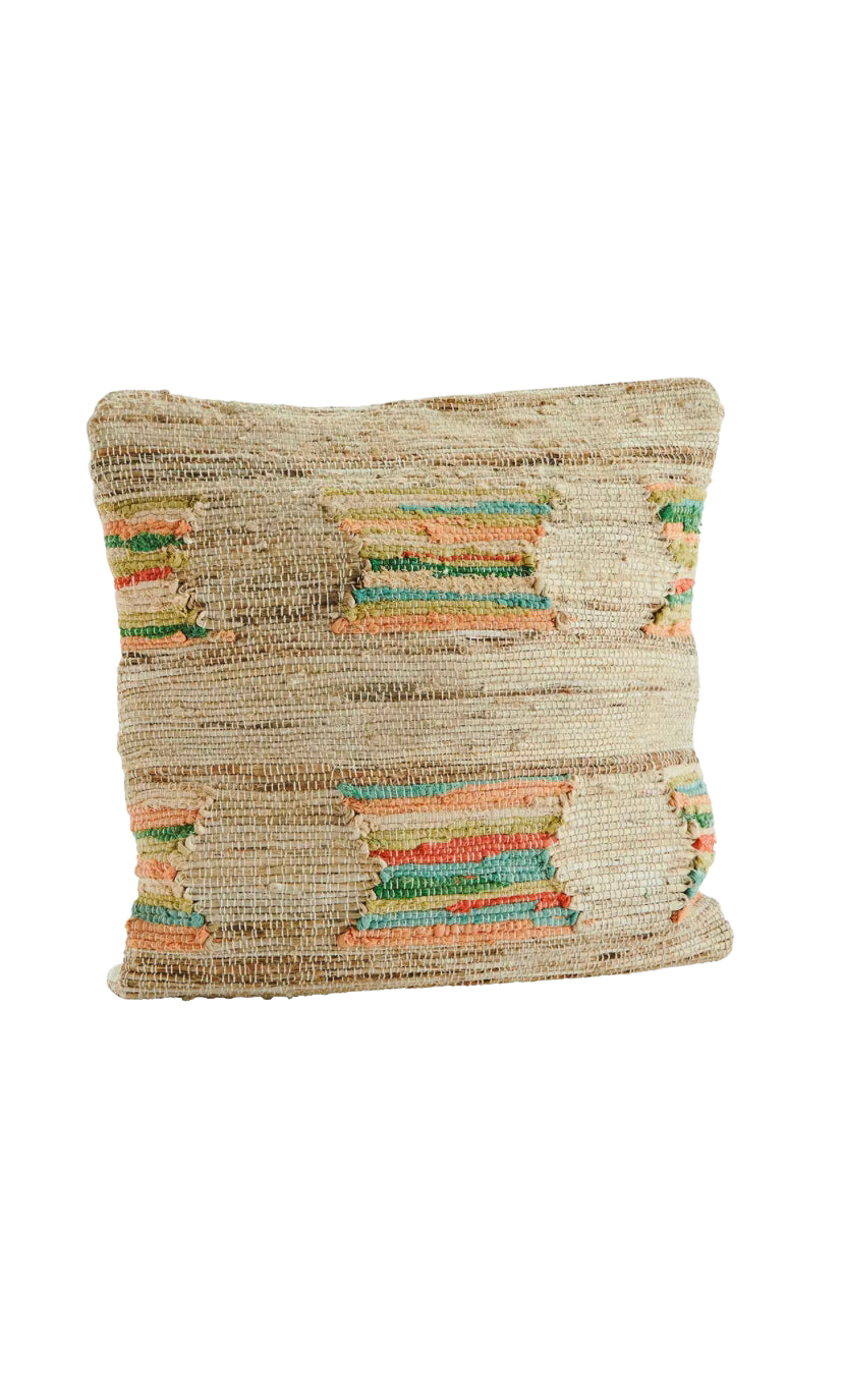 Handwoven jute cushion cover