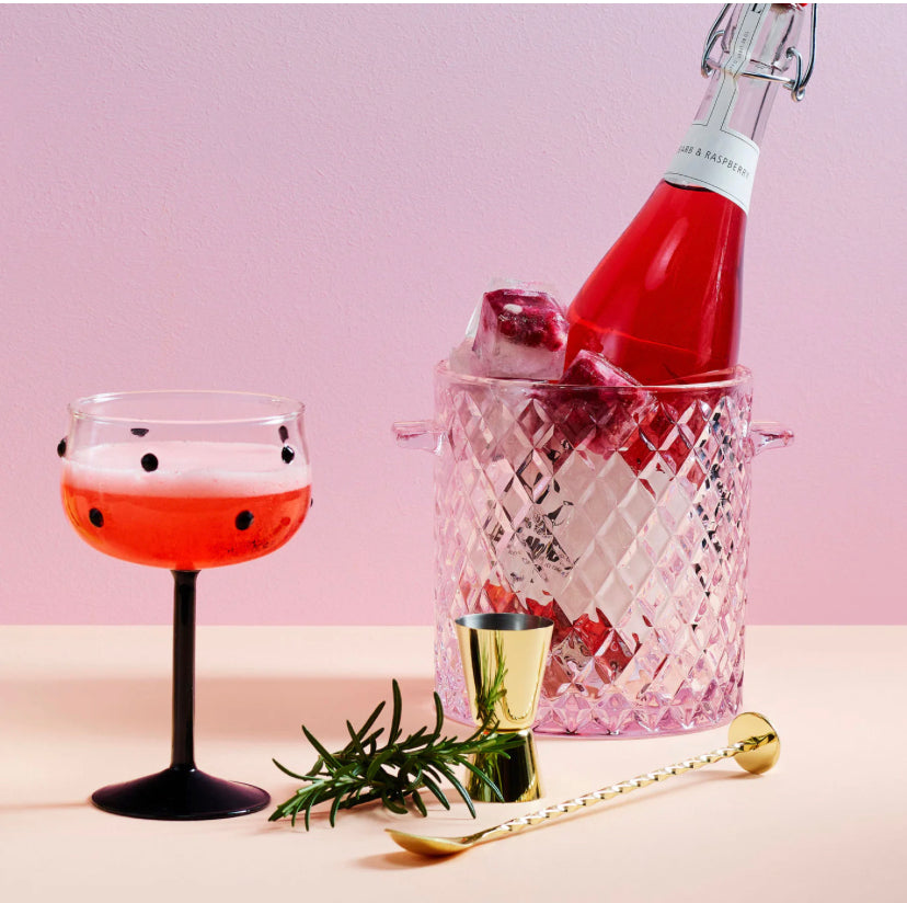 rose glass ice bucket