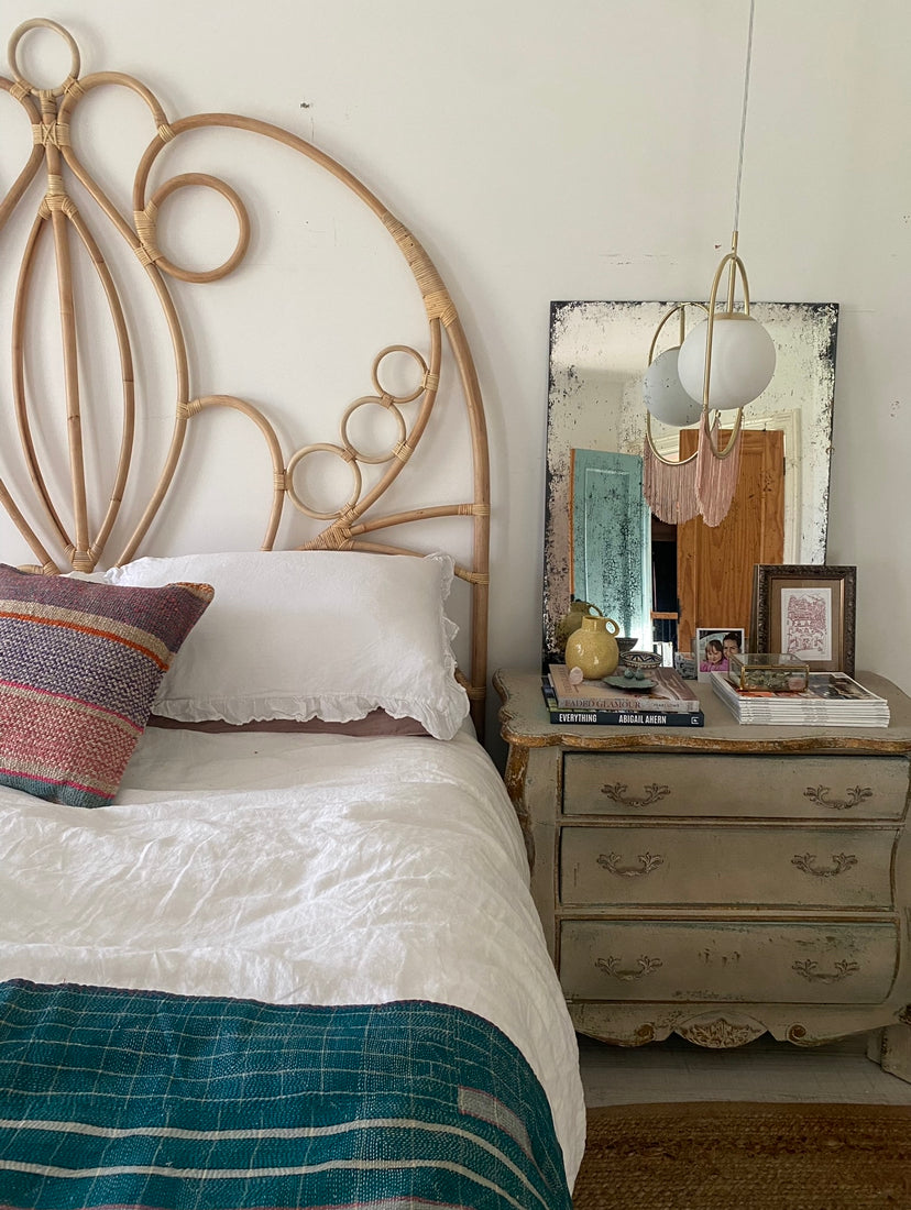 Rattan headboard