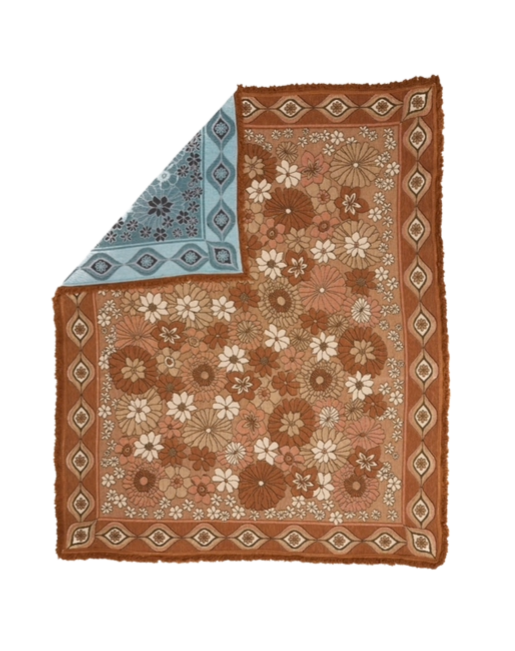 wandering folk throw blanket, copper