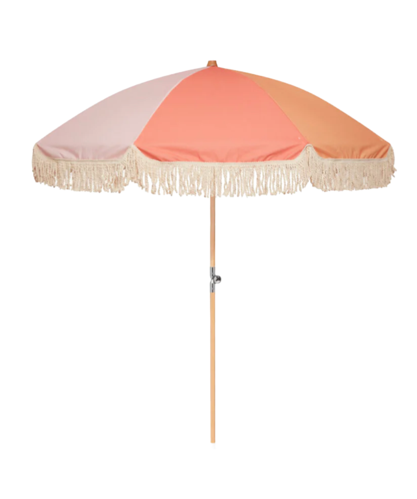 Small Retro stripe parasol, sunny peach