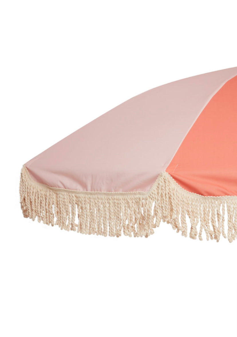 Small Retro stripe parasol, sunny peach