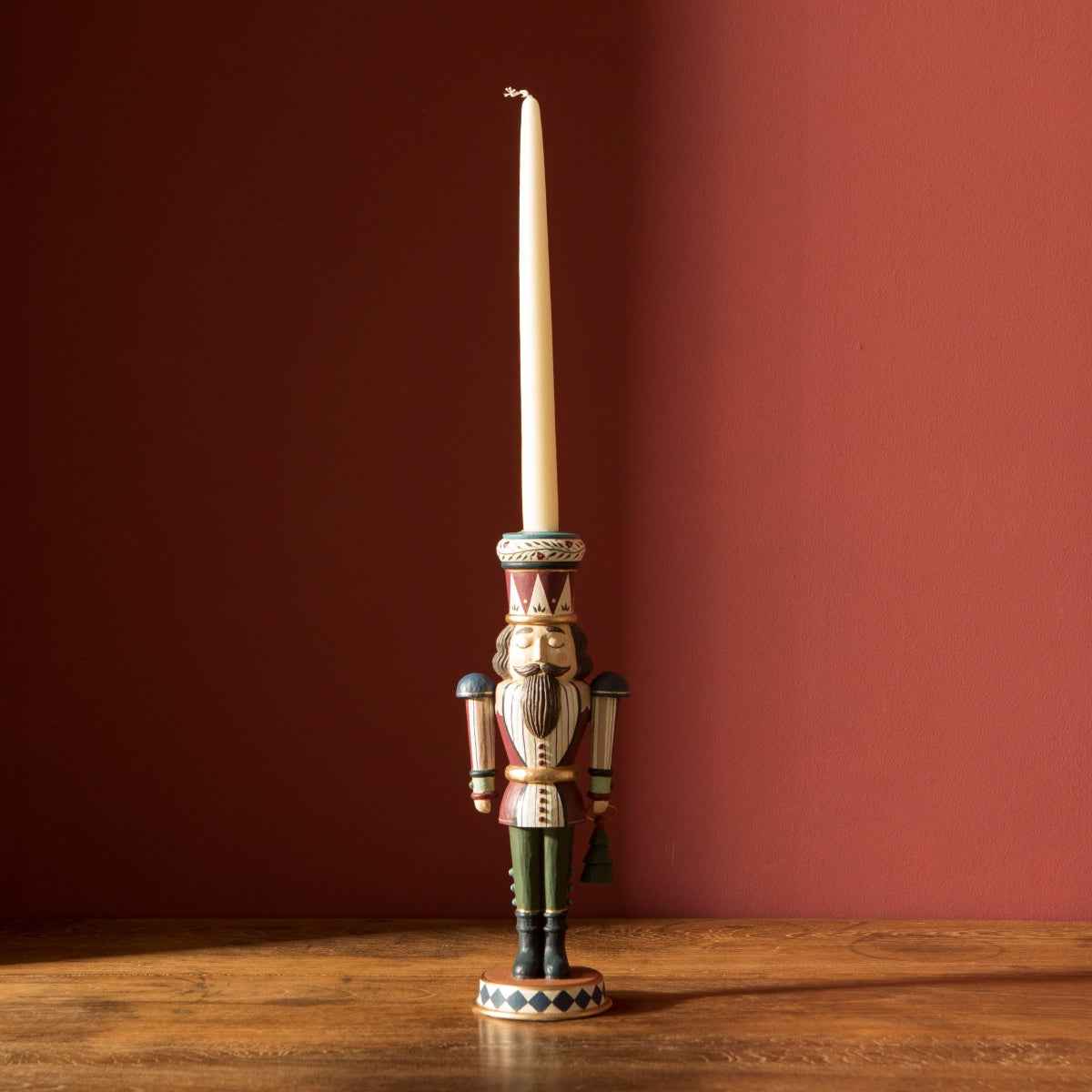 Hand-Painted Nutcracker Candle Holder