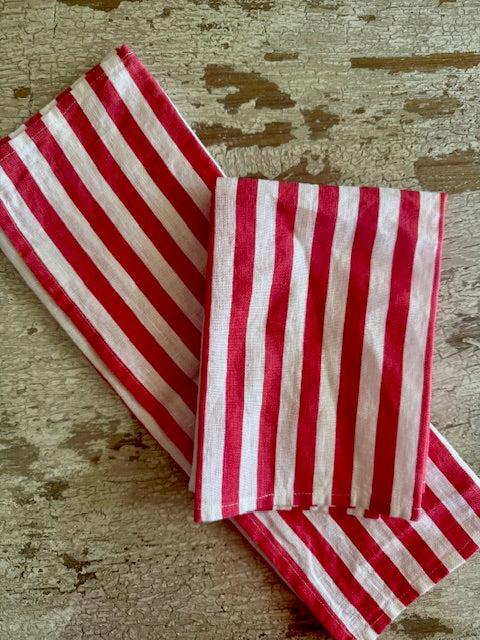 red striped linen napkins