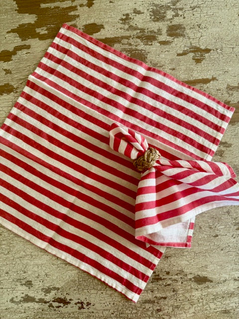 red striped linen napkins