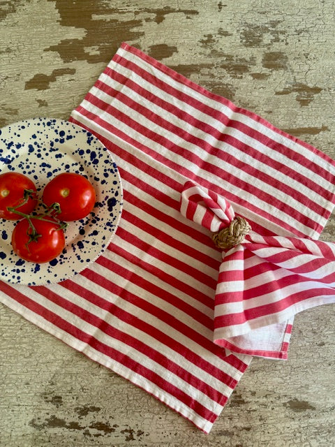 red striped linen napkins