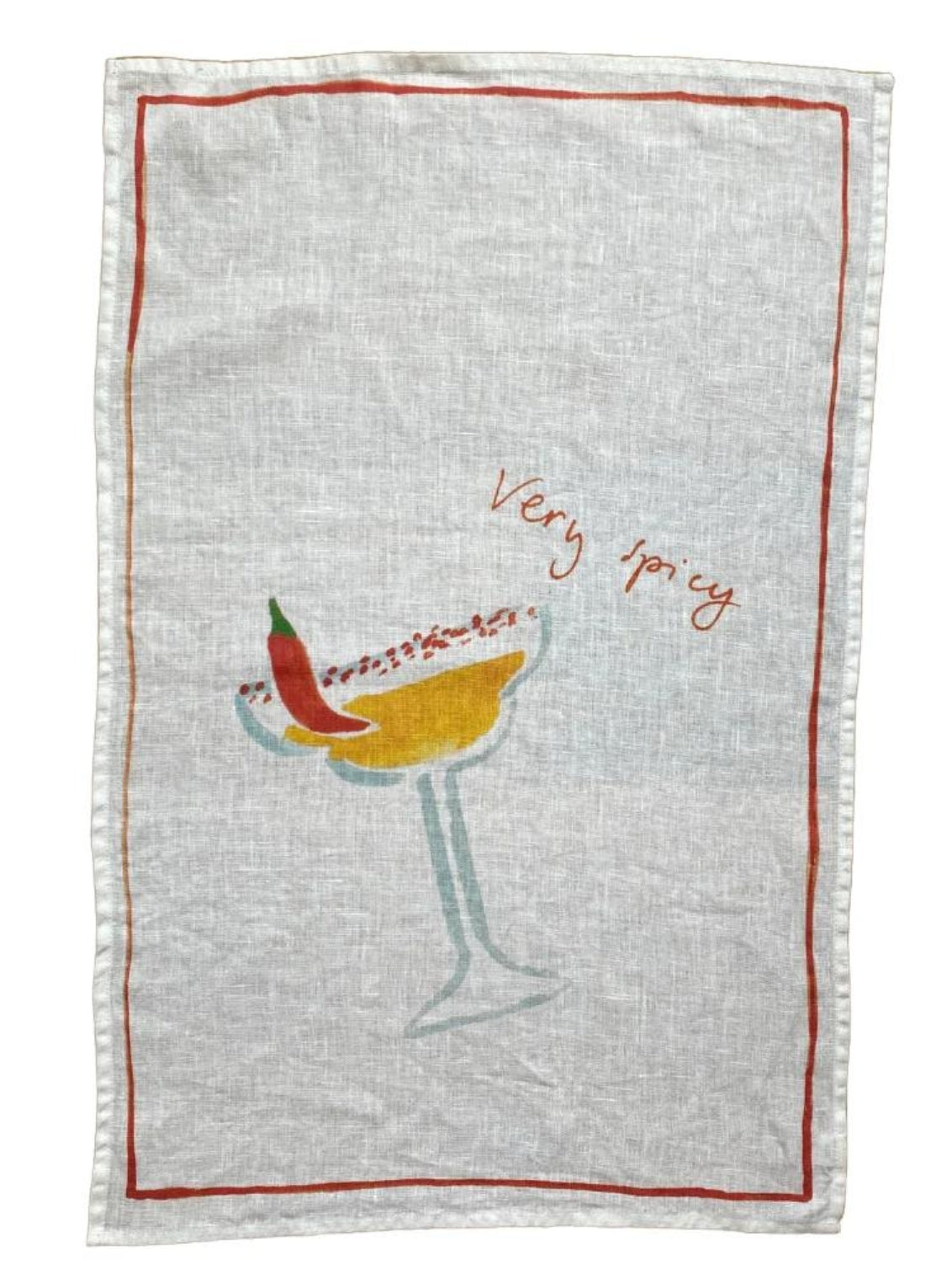 spicy margerita linen tea towel