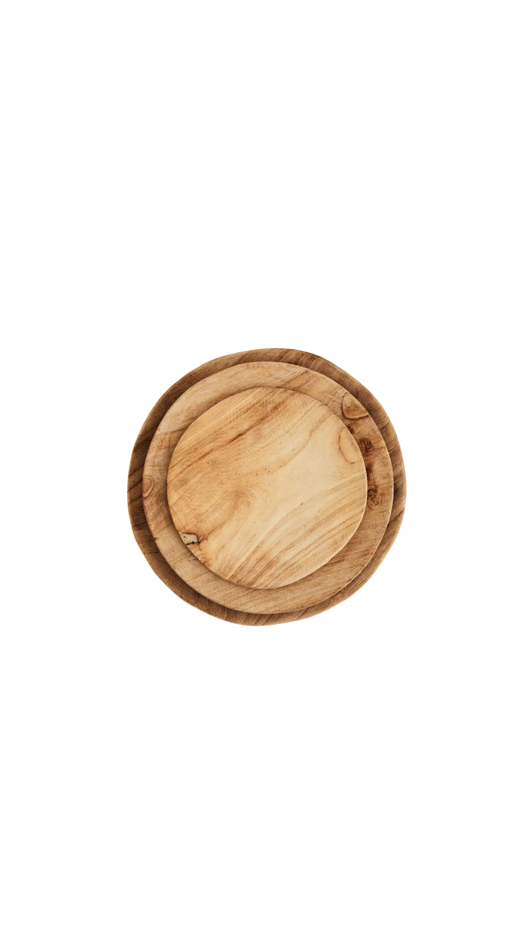 Wooden bowl on a white background