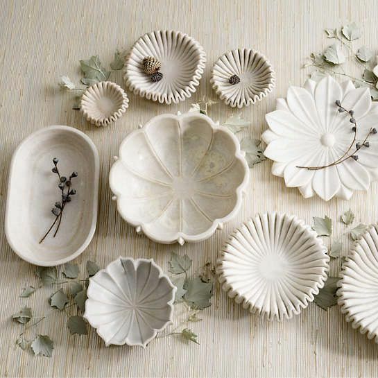 recycled marble flower plate