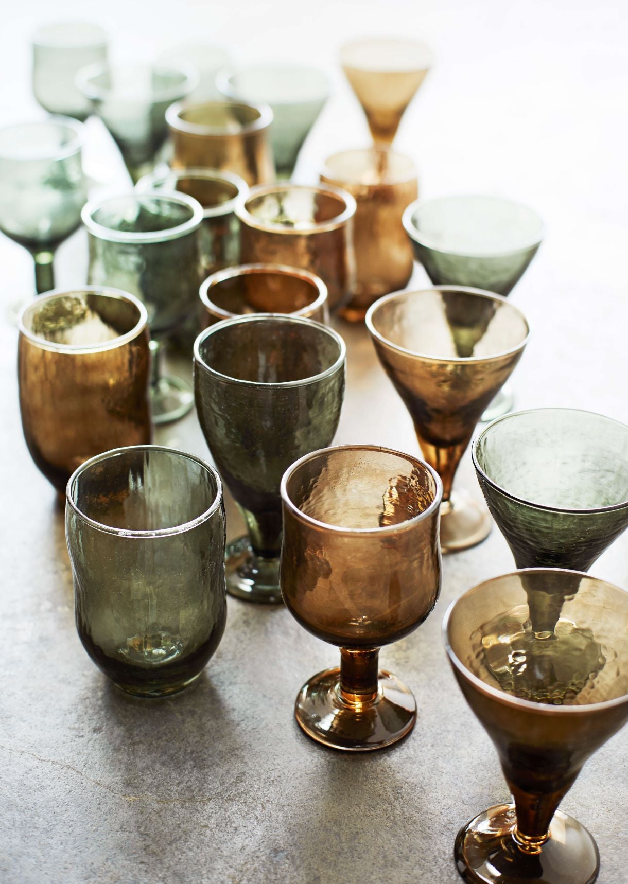 hammered brown drinking glass