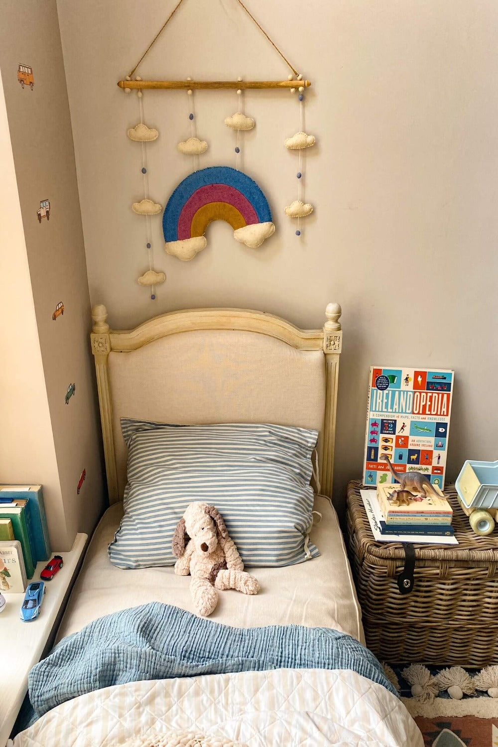 rainbow wool wall hanging