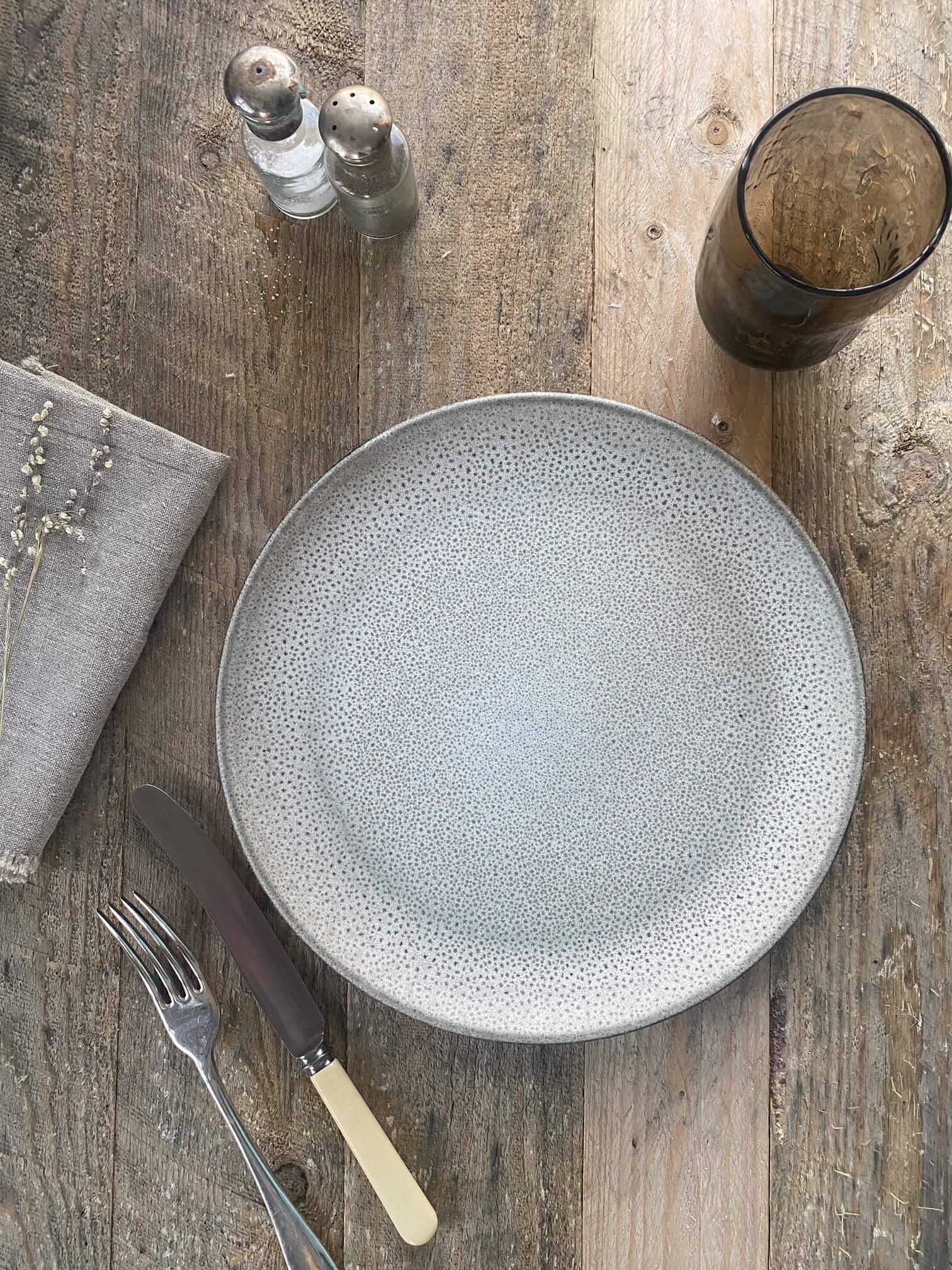 Grey stoneware plate