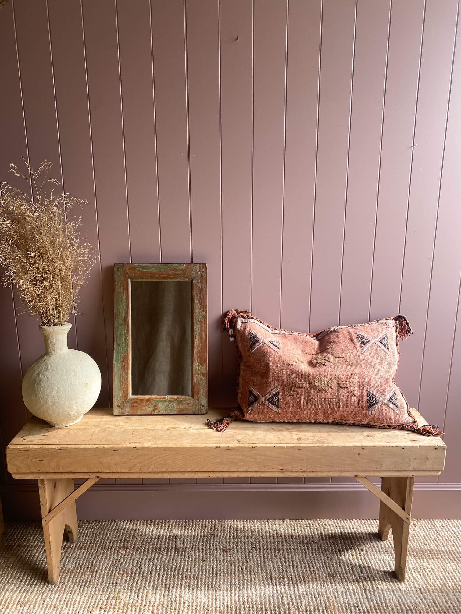 Reclaimed Wood Mirror, Green