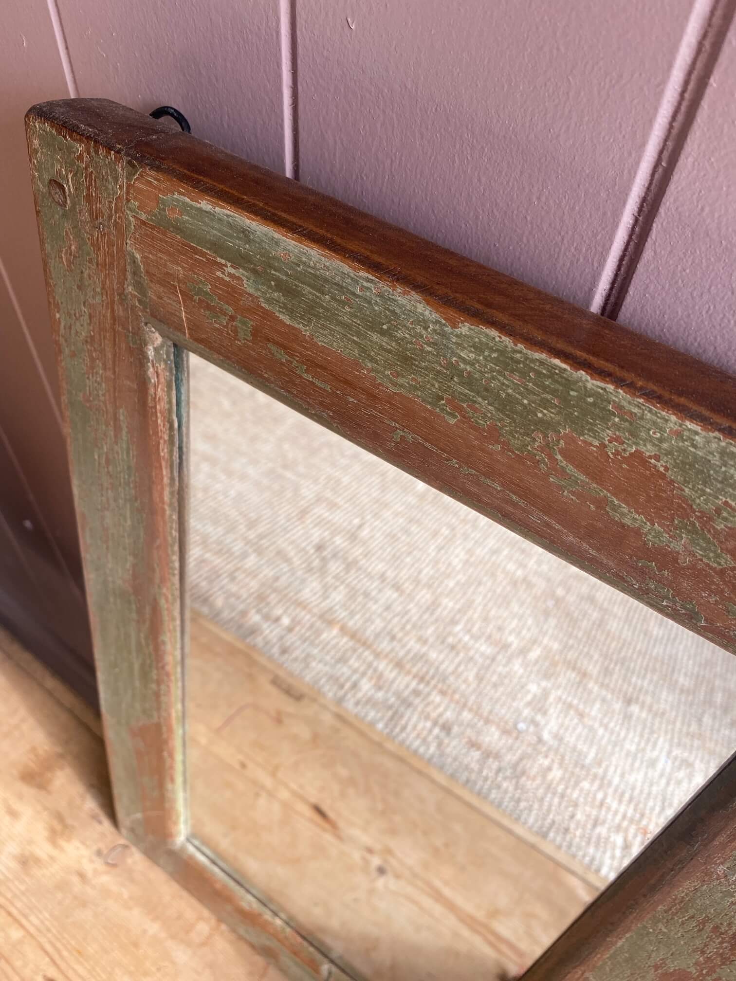 Reclaimed Wood Mirror, Green