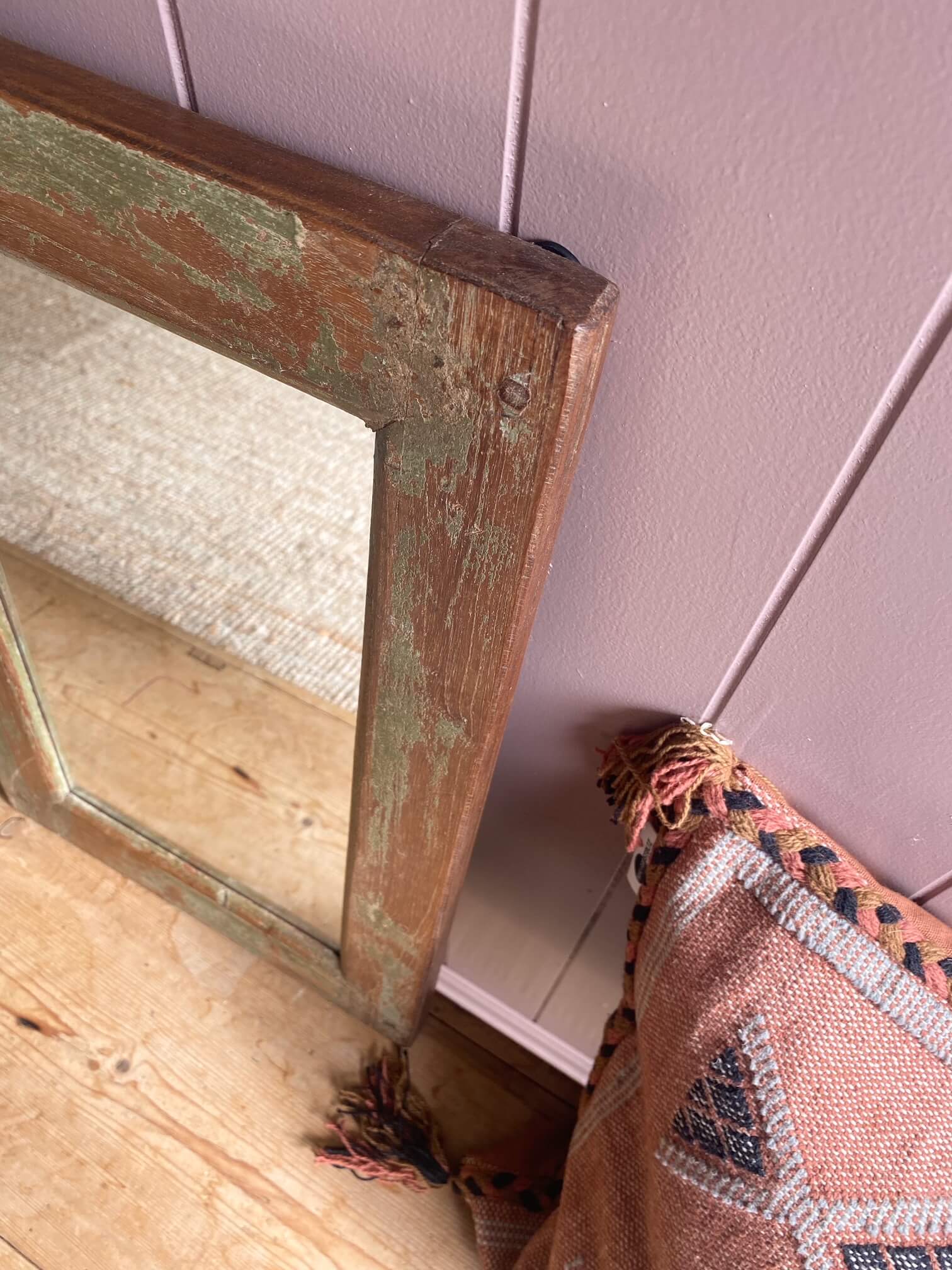 Reclaimed Wood Mirror, Green