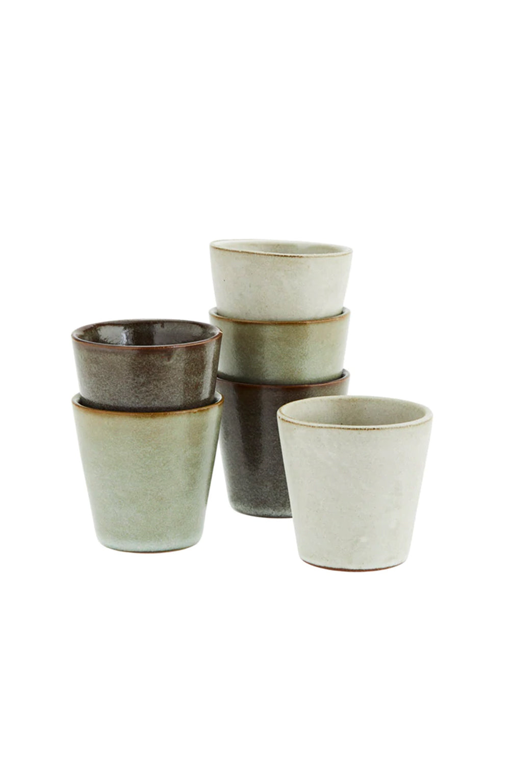 stoneware cups, set of 6