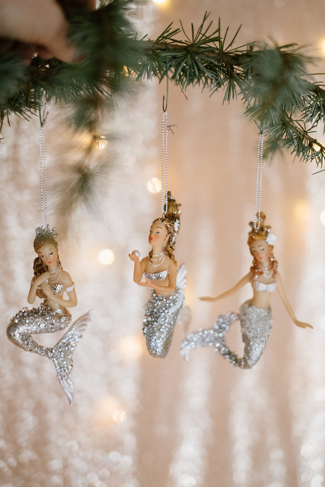 silver gilt mermaid hanging decoration - Amber + Willow